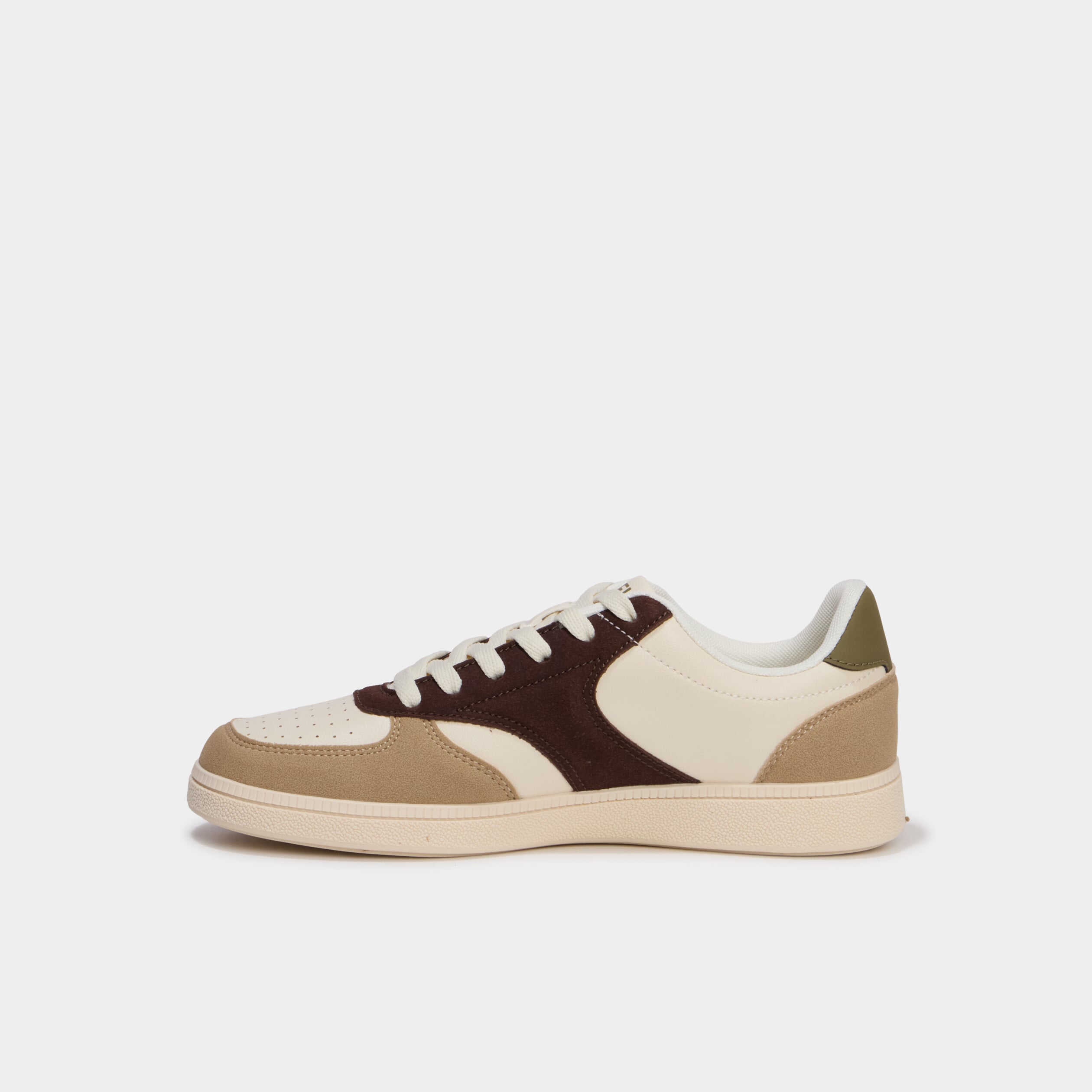 Baskets basses &agrave; lacets vert kaki femme