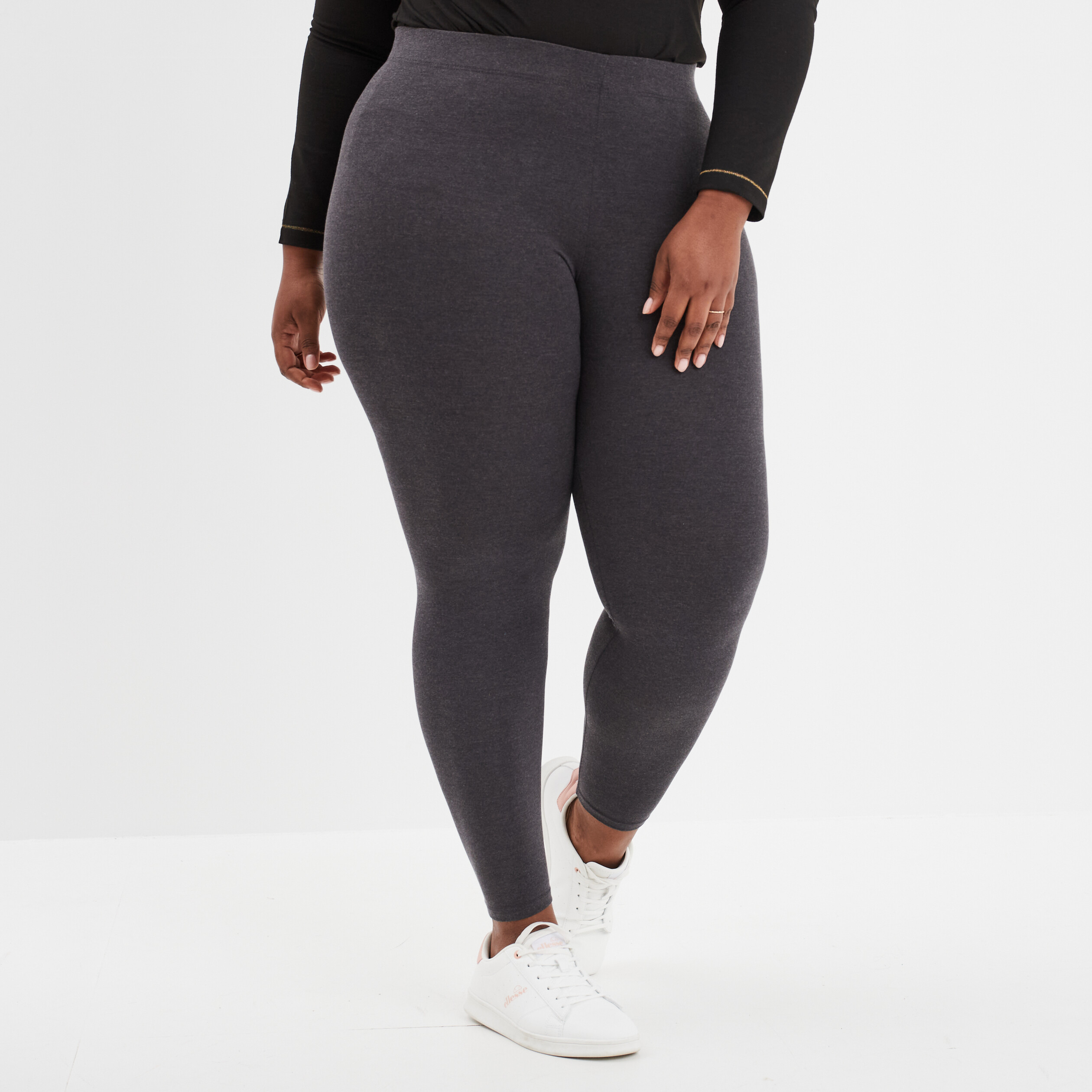 Legging gris foncé femme grande taille