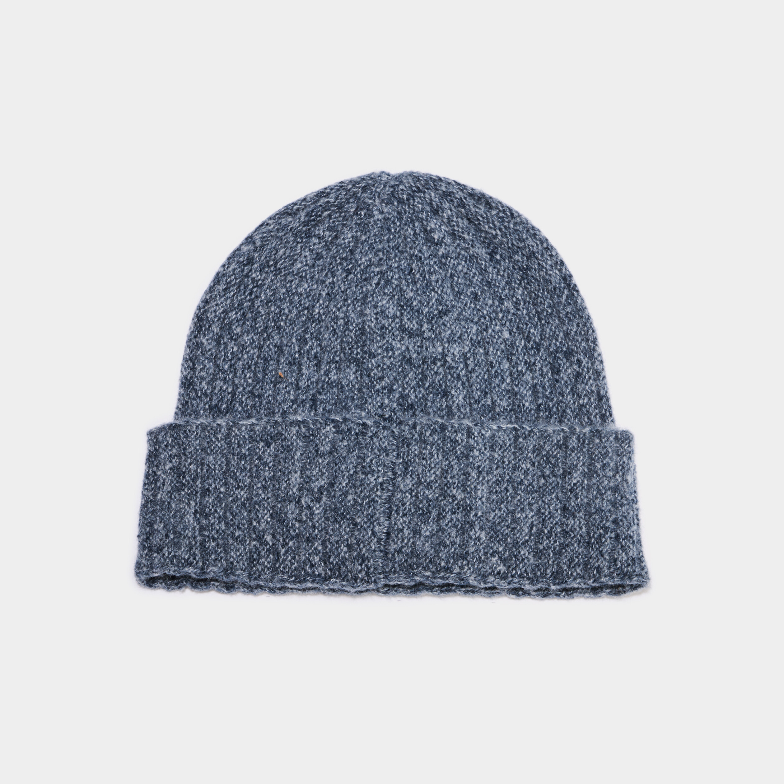 Bonnet tricot&eacute; avec bord &agrave; revers bleu homme