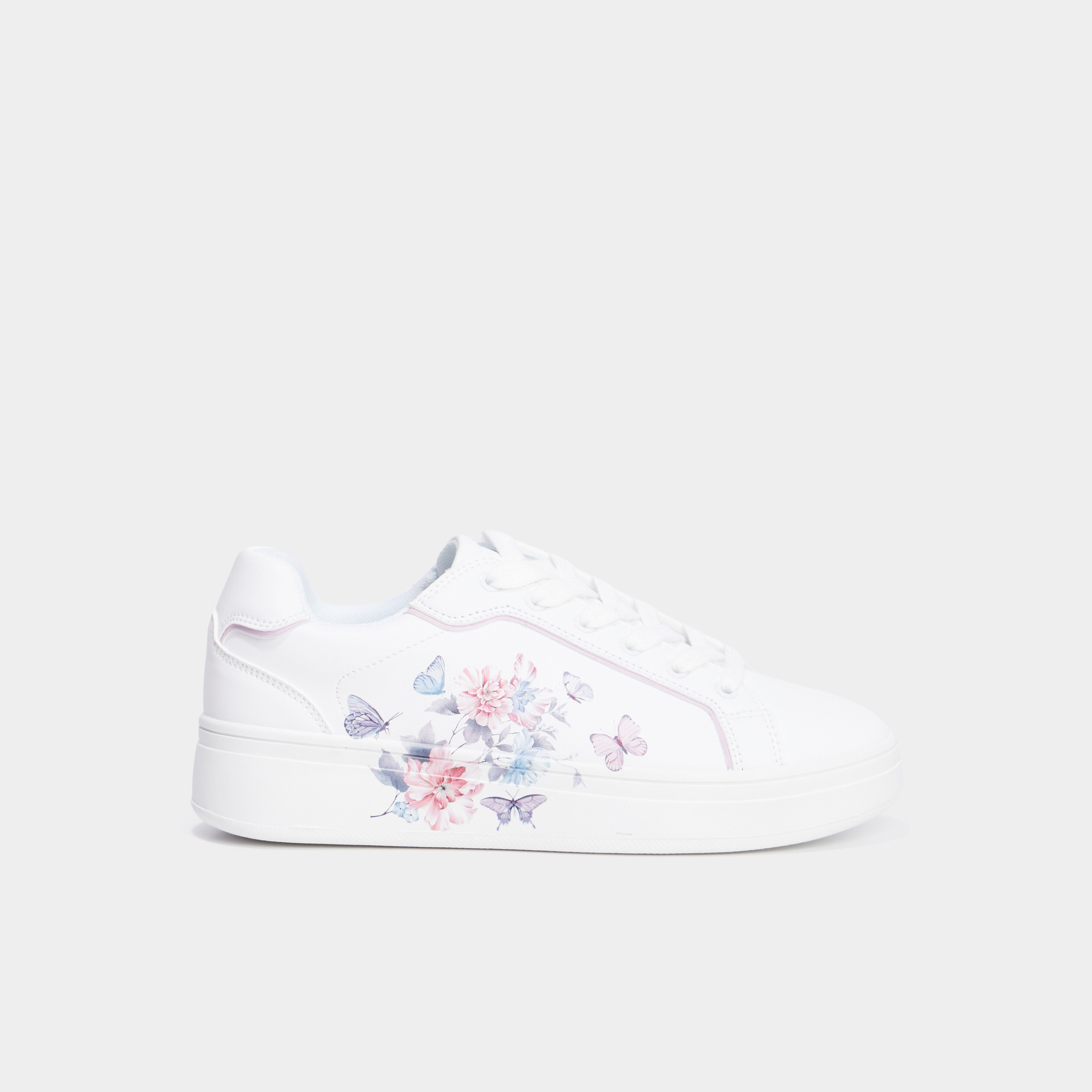 Baskets basses &agrave; lacets multicolore femme