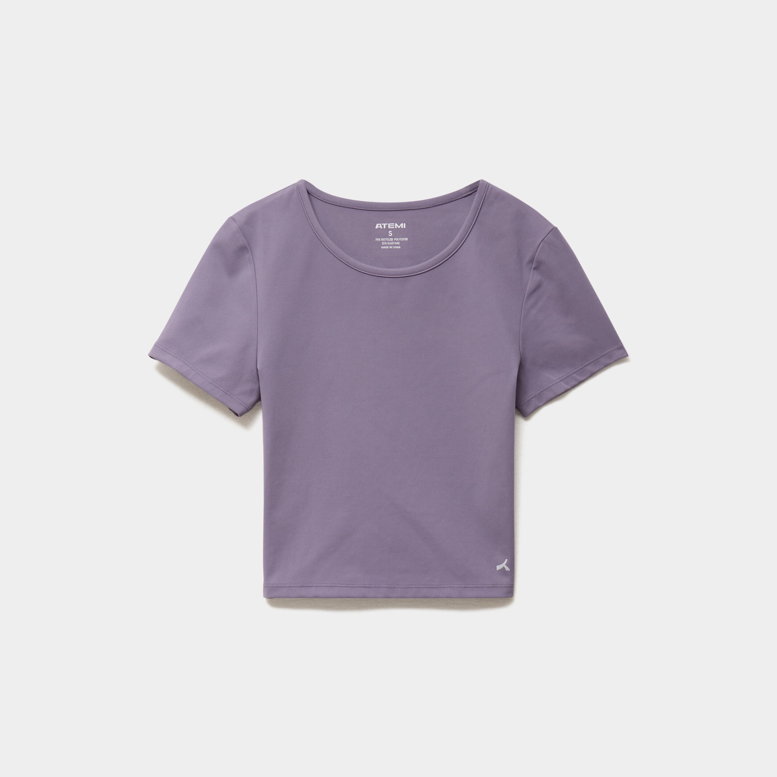 T-shirt de sport court ajust&eacute; violet femme