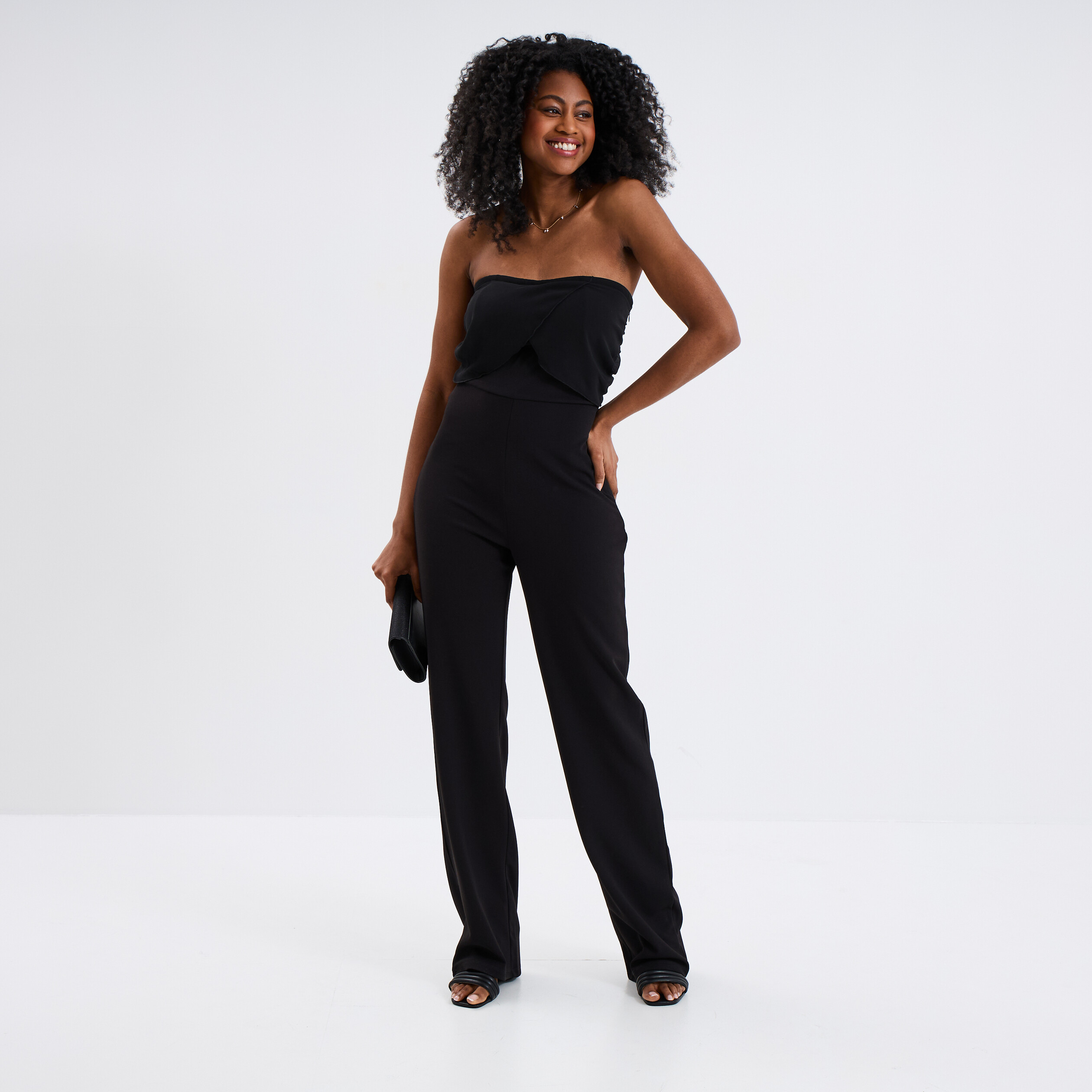 combinaison pantalon bustier noir femme Combinaison pantalon bustier noir femme