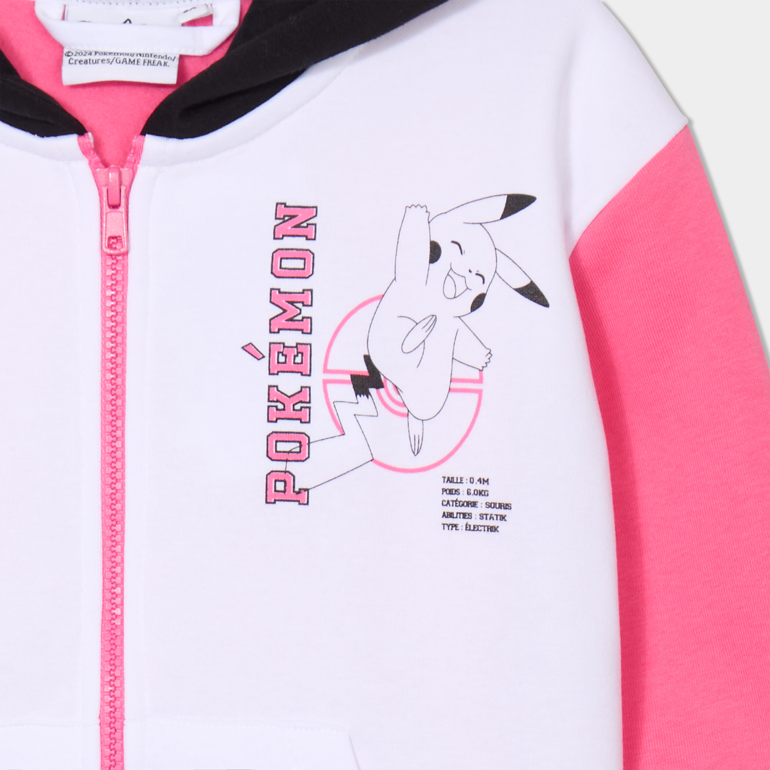 sweat zippe a capuche pokemon pikachu multicolore fille Sweat zippé à capuche Pokémon Pikachu multicolore fille