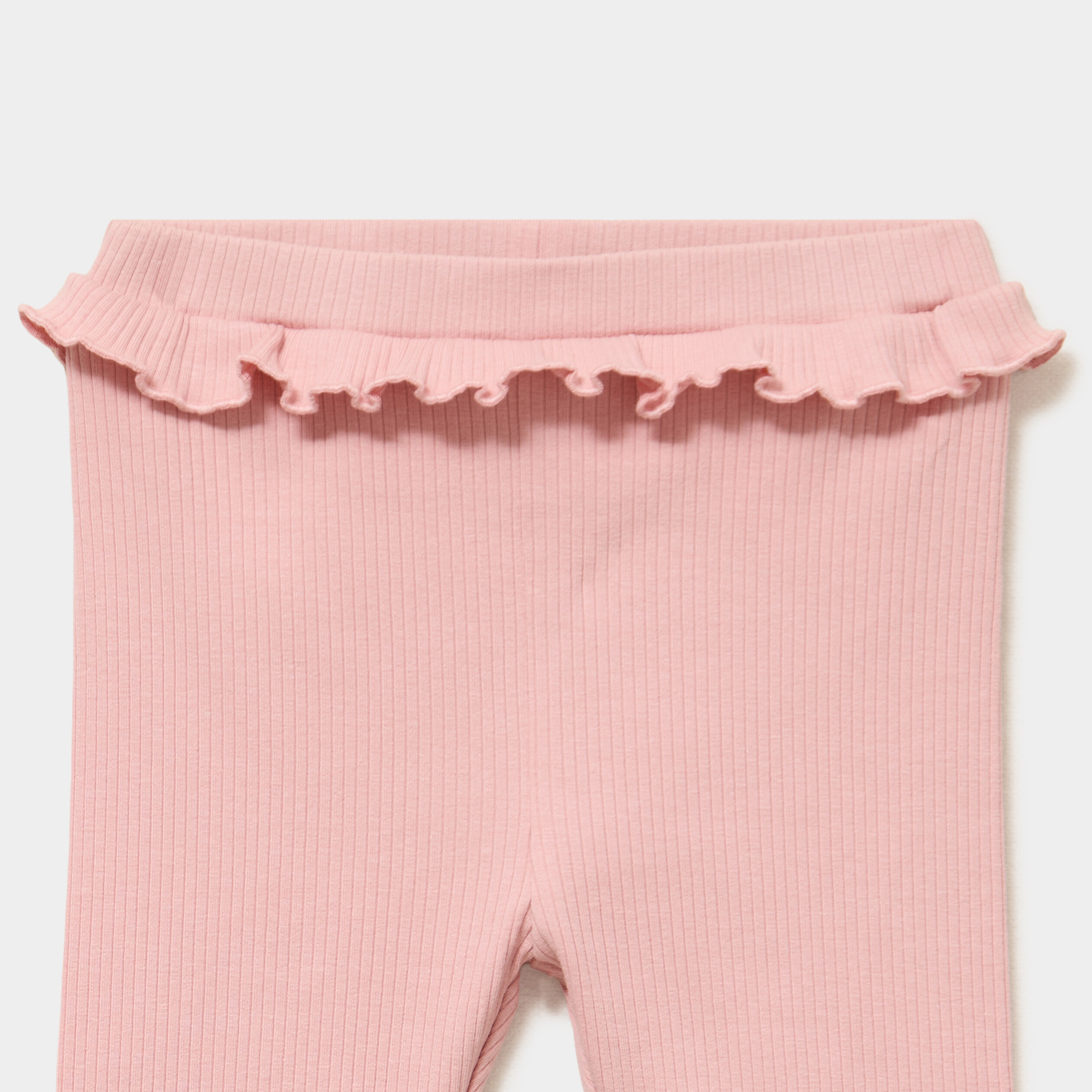 Legging c&ocirc;tel&eacute; &agrave; volants rose poudr&eacute;e b&eacute;b&eacute; fille