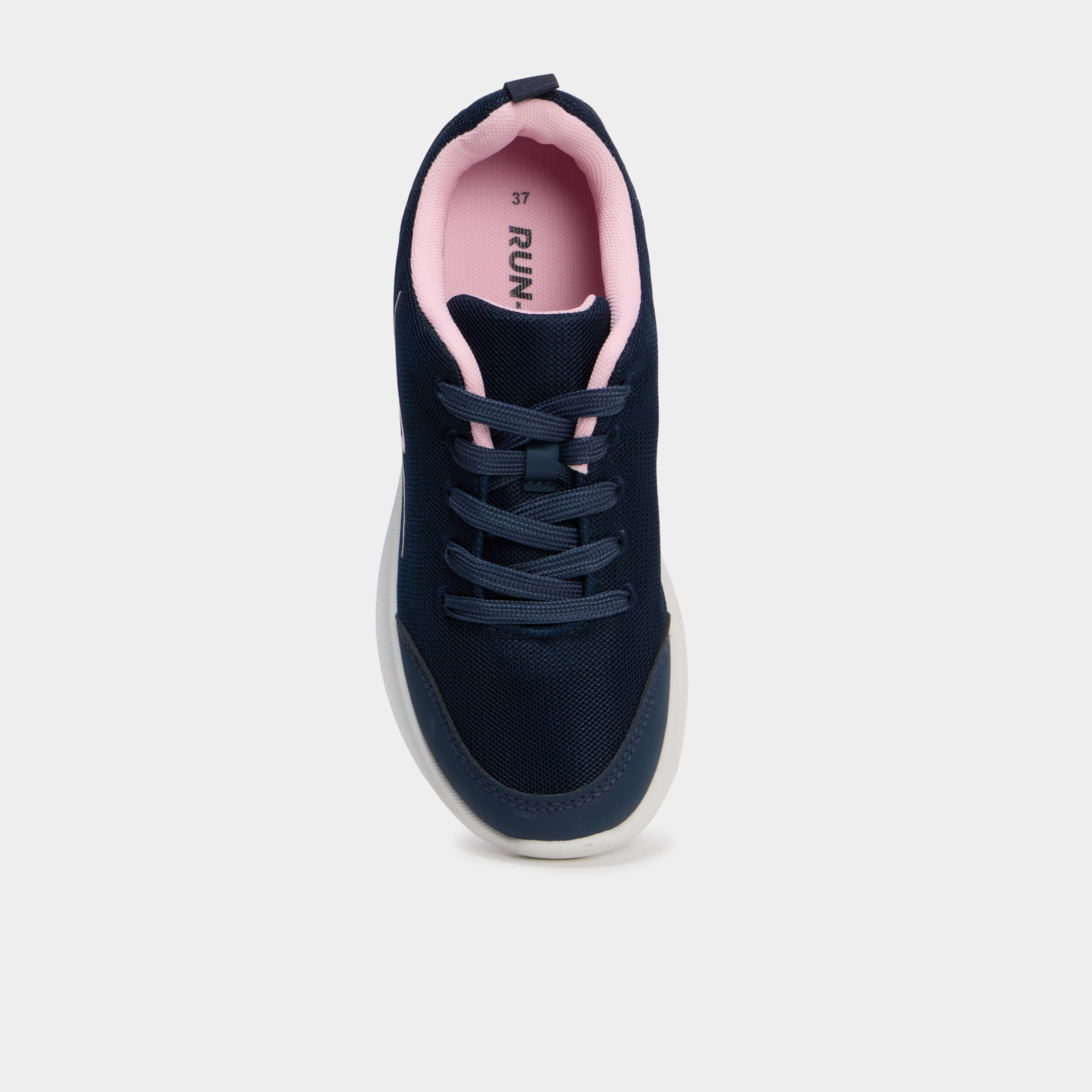 Baskets running &agrave; lacets bleu marine fille