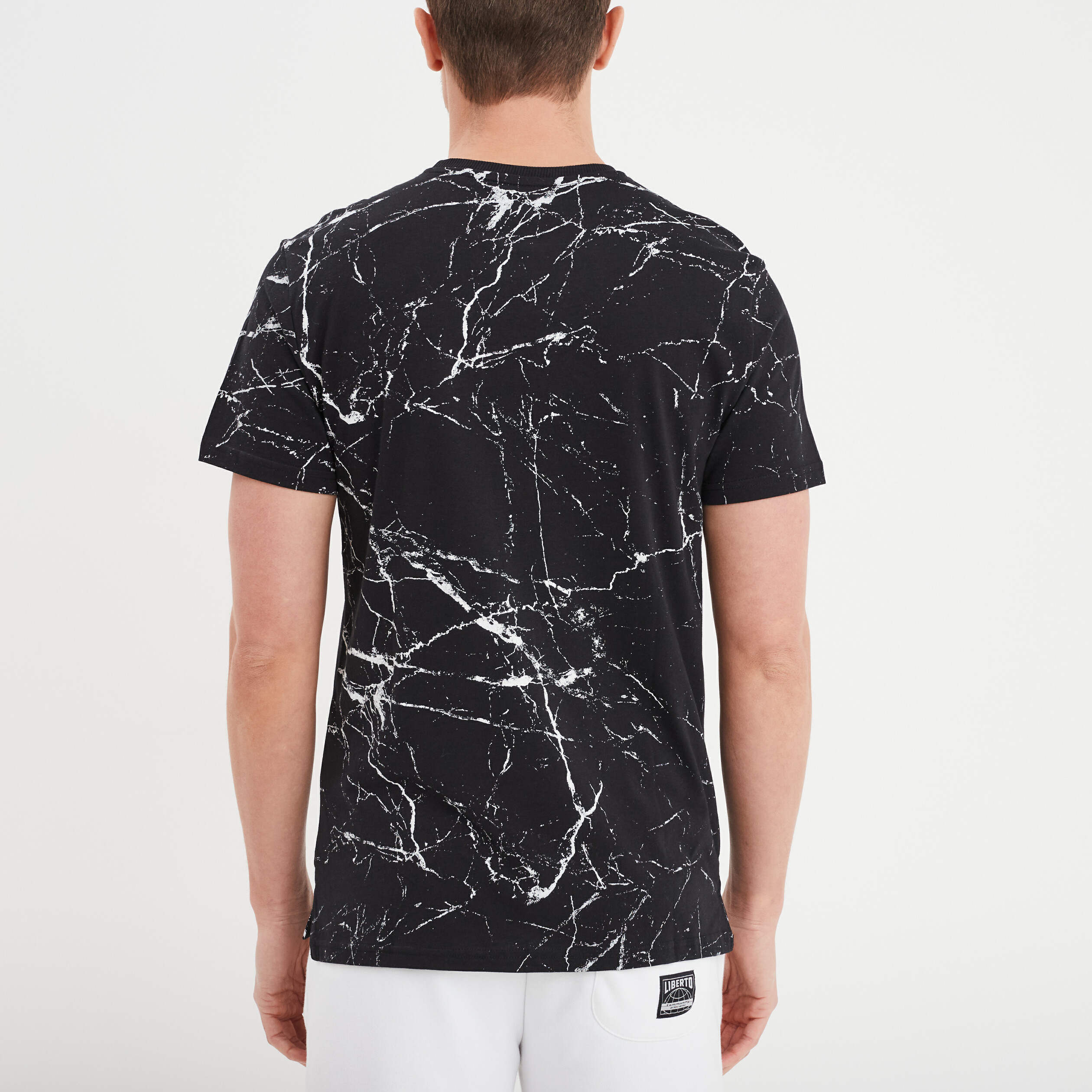 t shirt col rond manches courtes liberto noir homme T-shirt col rond manches courtes Liberto noir homme