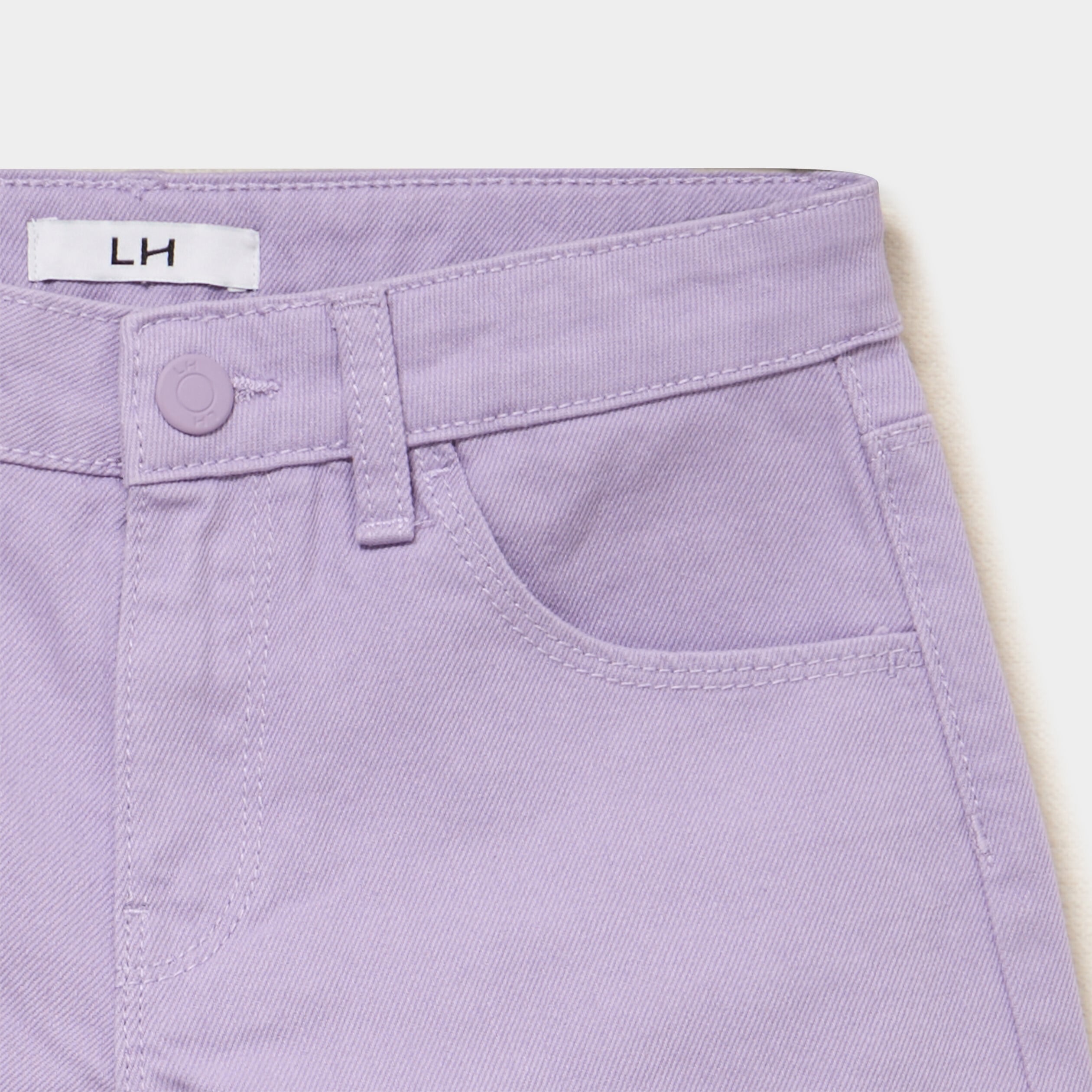 Short droit en coton taille ajustable mauve fille