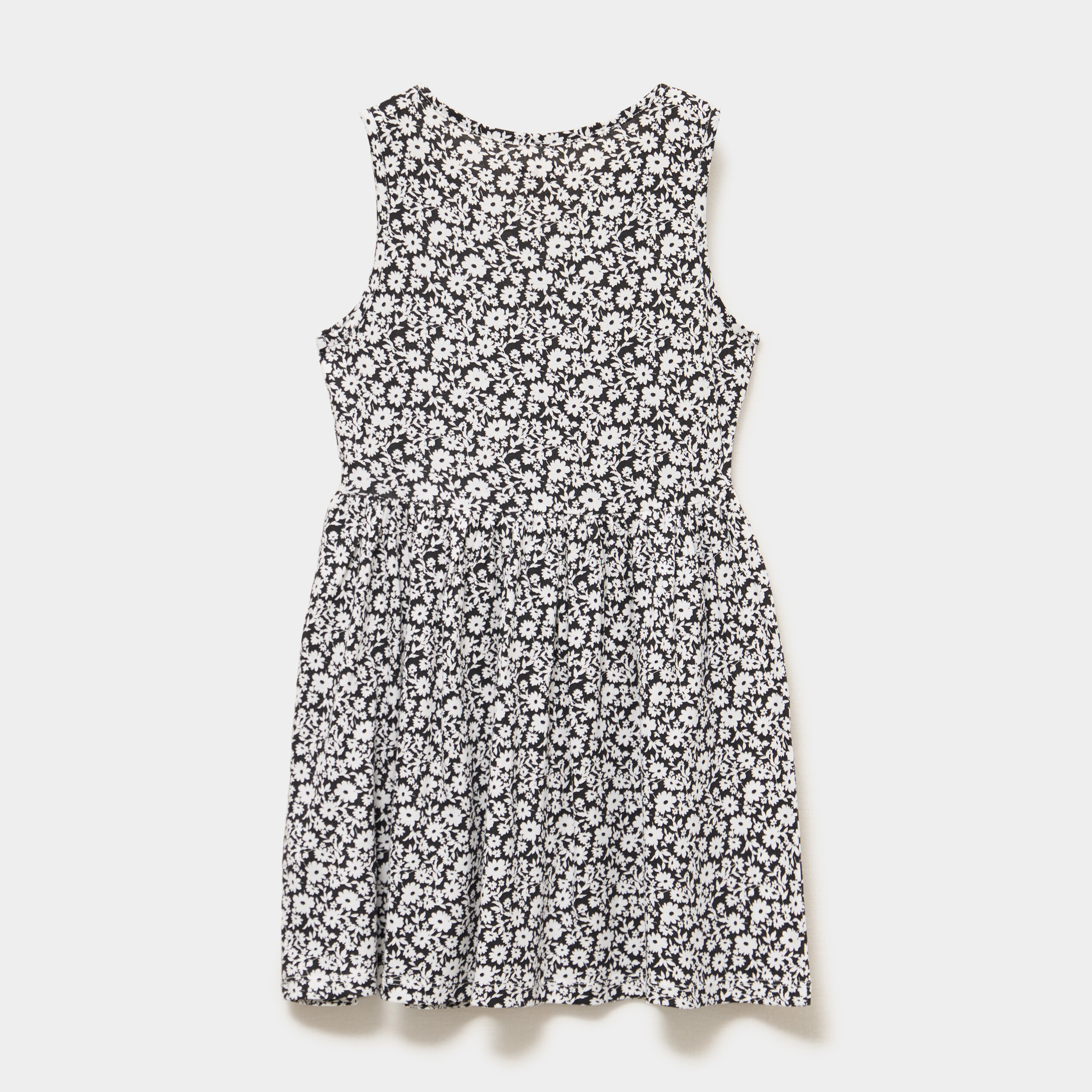 Robe patineuse sans manches coton ecru fille