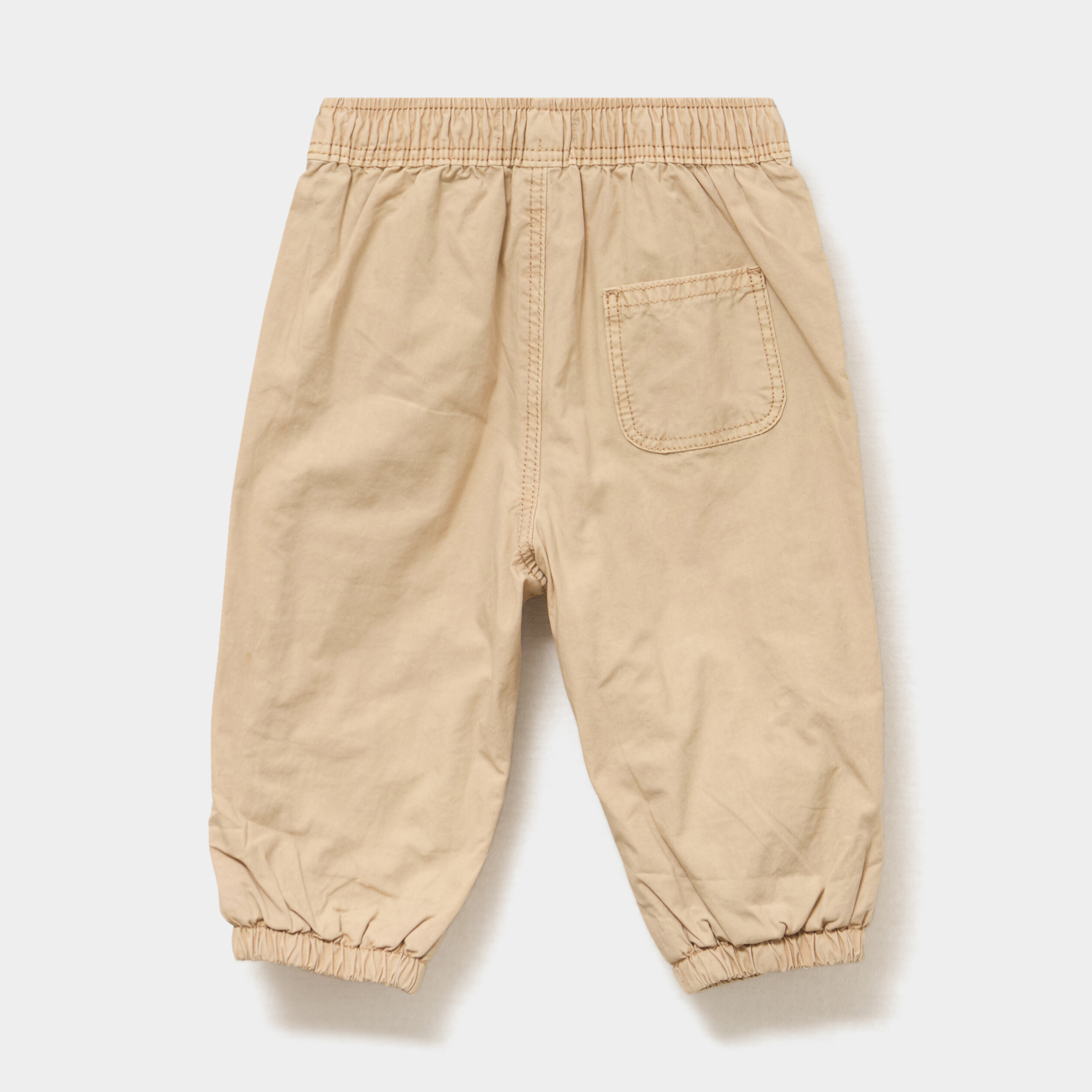 Pantalon jogger doubl&eacute; coton marron clair b&eacute;b&eacute; gar&ccedil;on