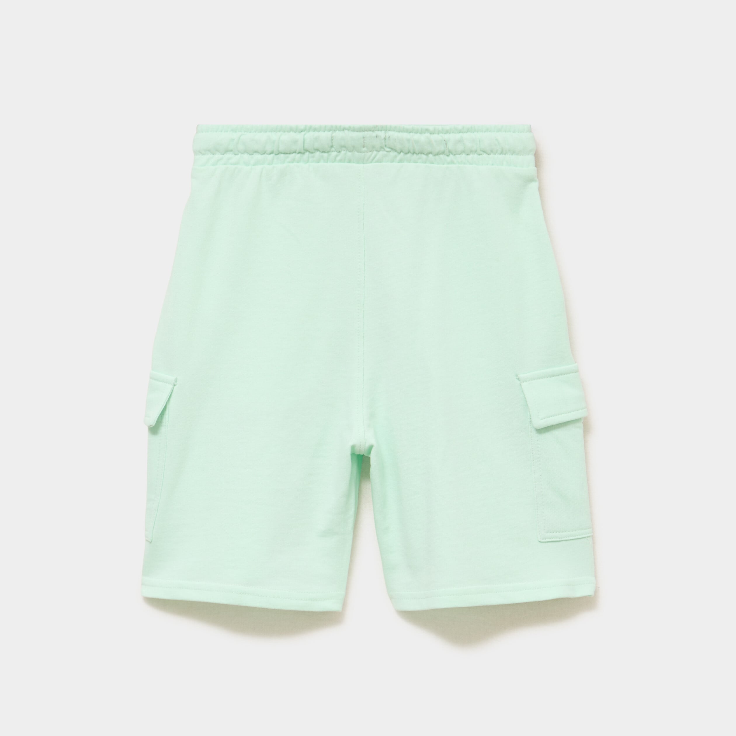 Short cargo molleton taille &eacute;lastiqu&eacute;e vert pastel gar&ccedil;on