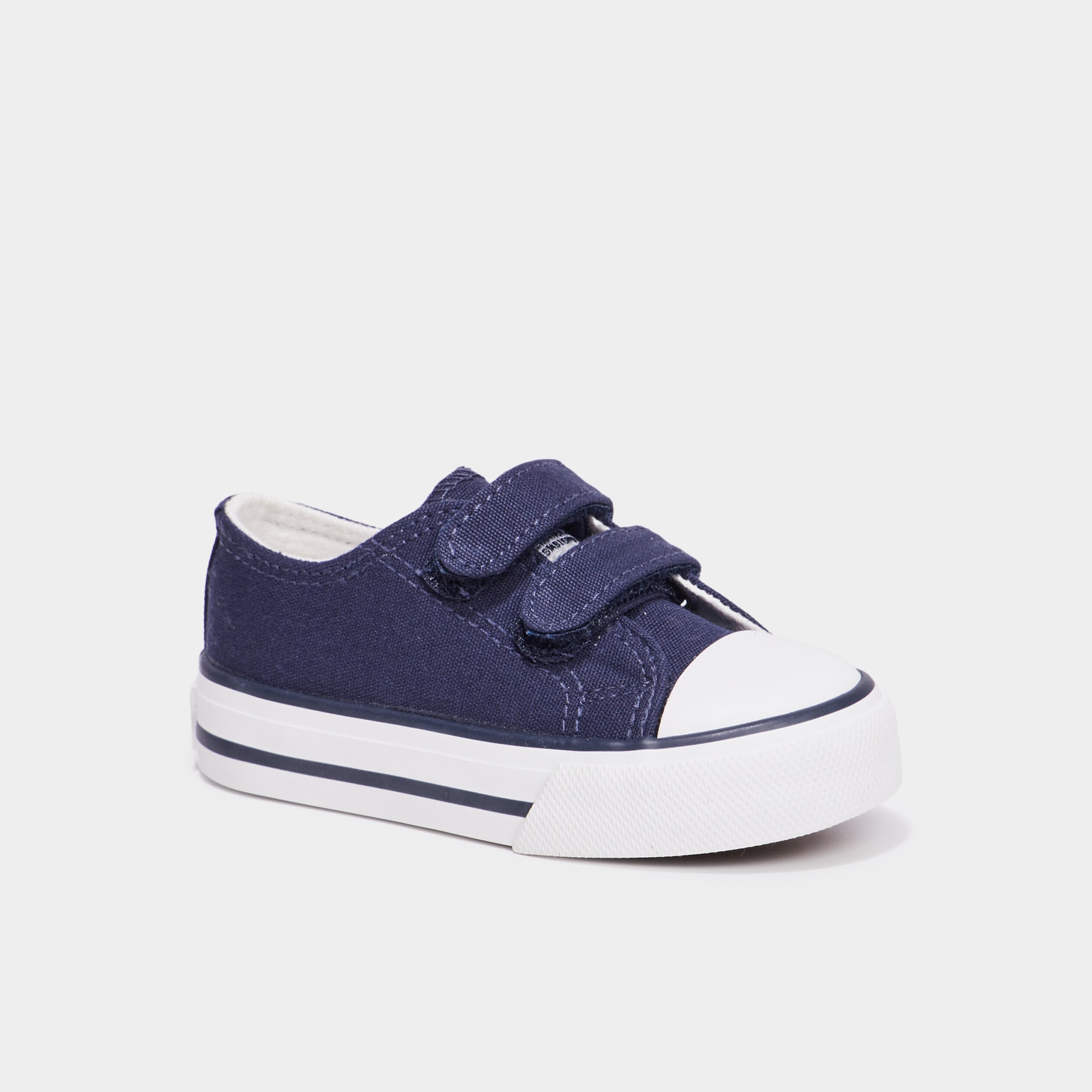 Tennis &agrave; scratchs en toile bout renforc&eacute; bleu marine b&eacute;b&eacute; gar&ccedil;on
