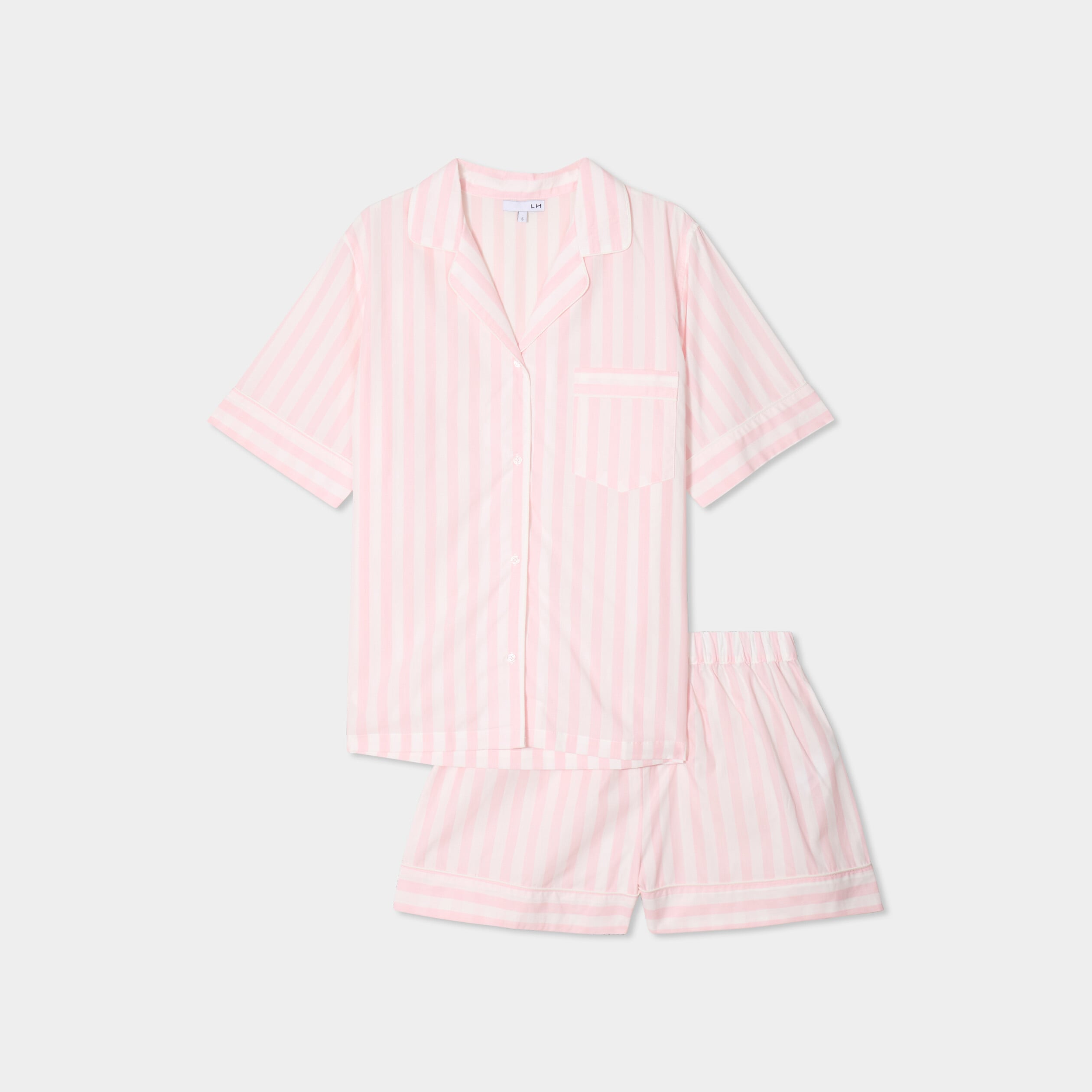 Ensemble pyjama short chemise coton ecru femme