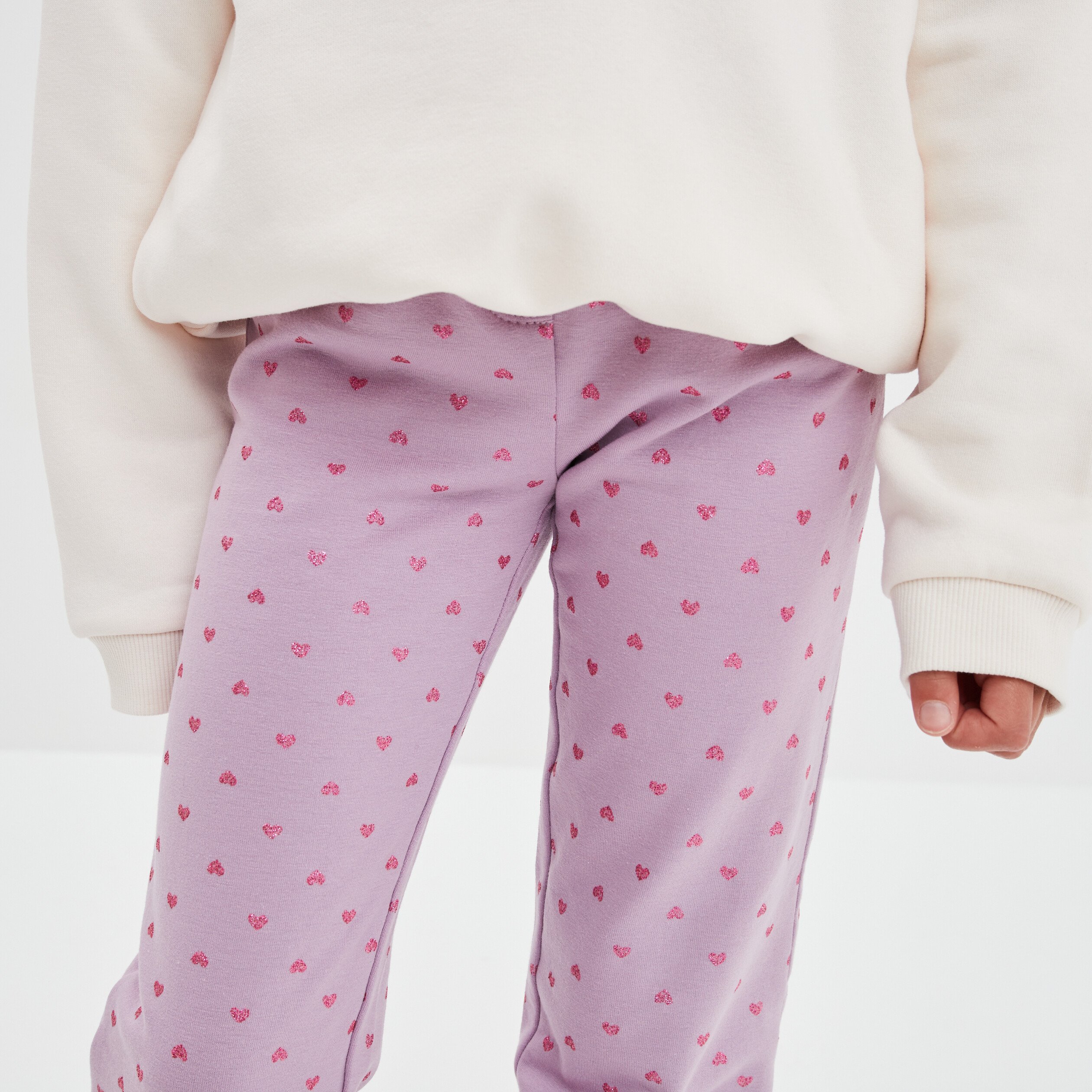pantalon flare taille elastiquee parme fille Pantalon flare taille élastiquée parme fille