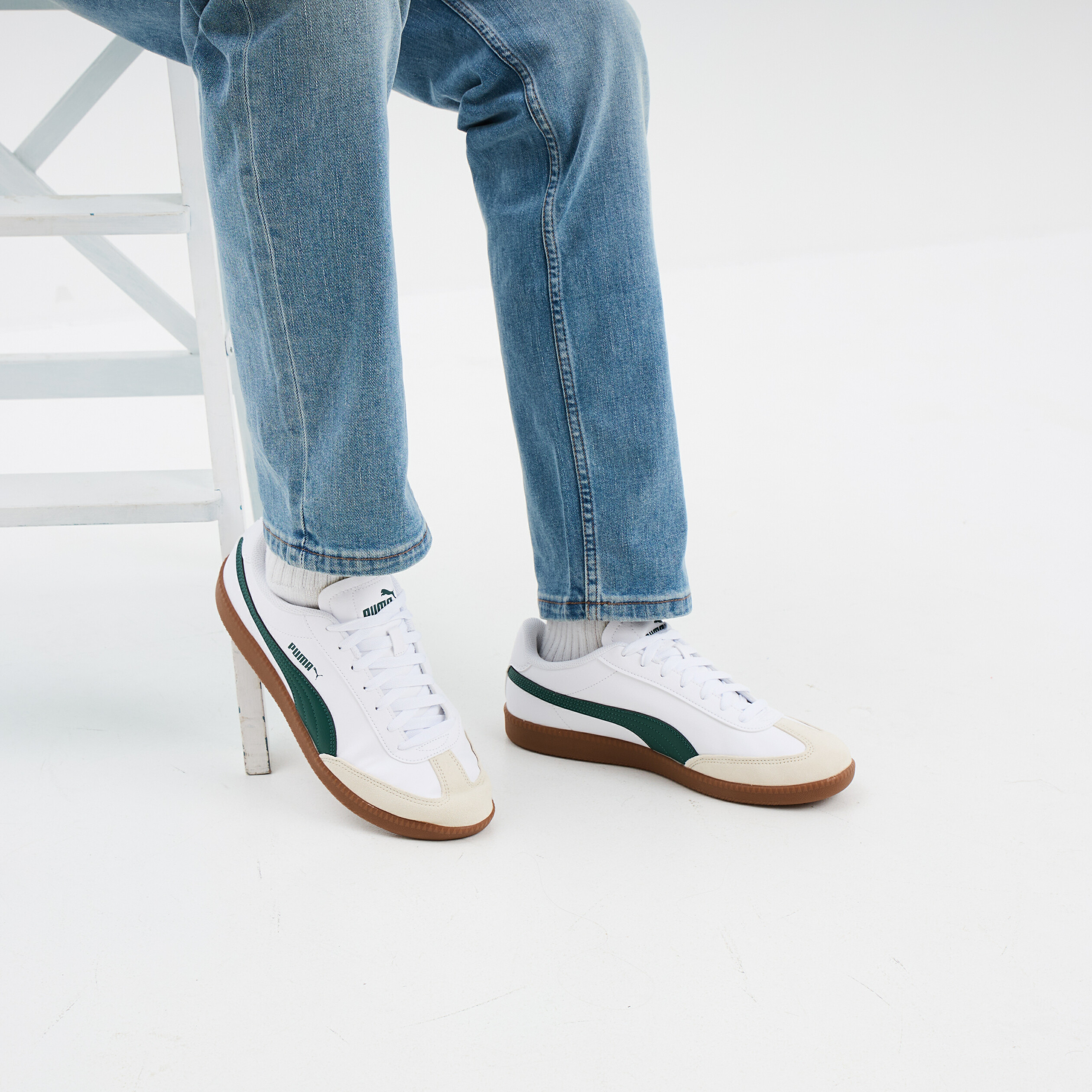 tennis basses a lacets puma blanc homme Tennis basses à lacets Puma blanc homme