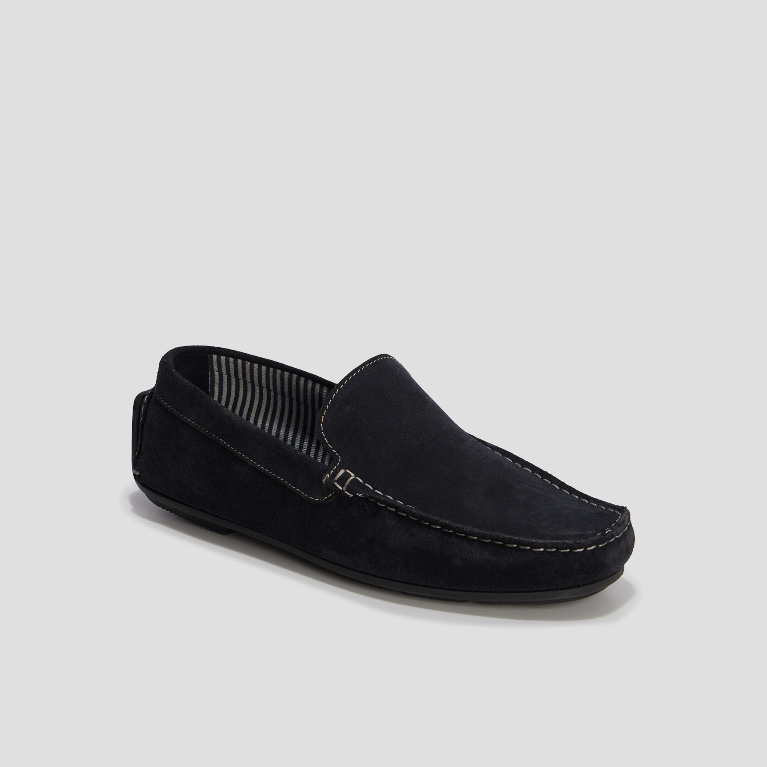 Mocassins en cuir bleu marine homme