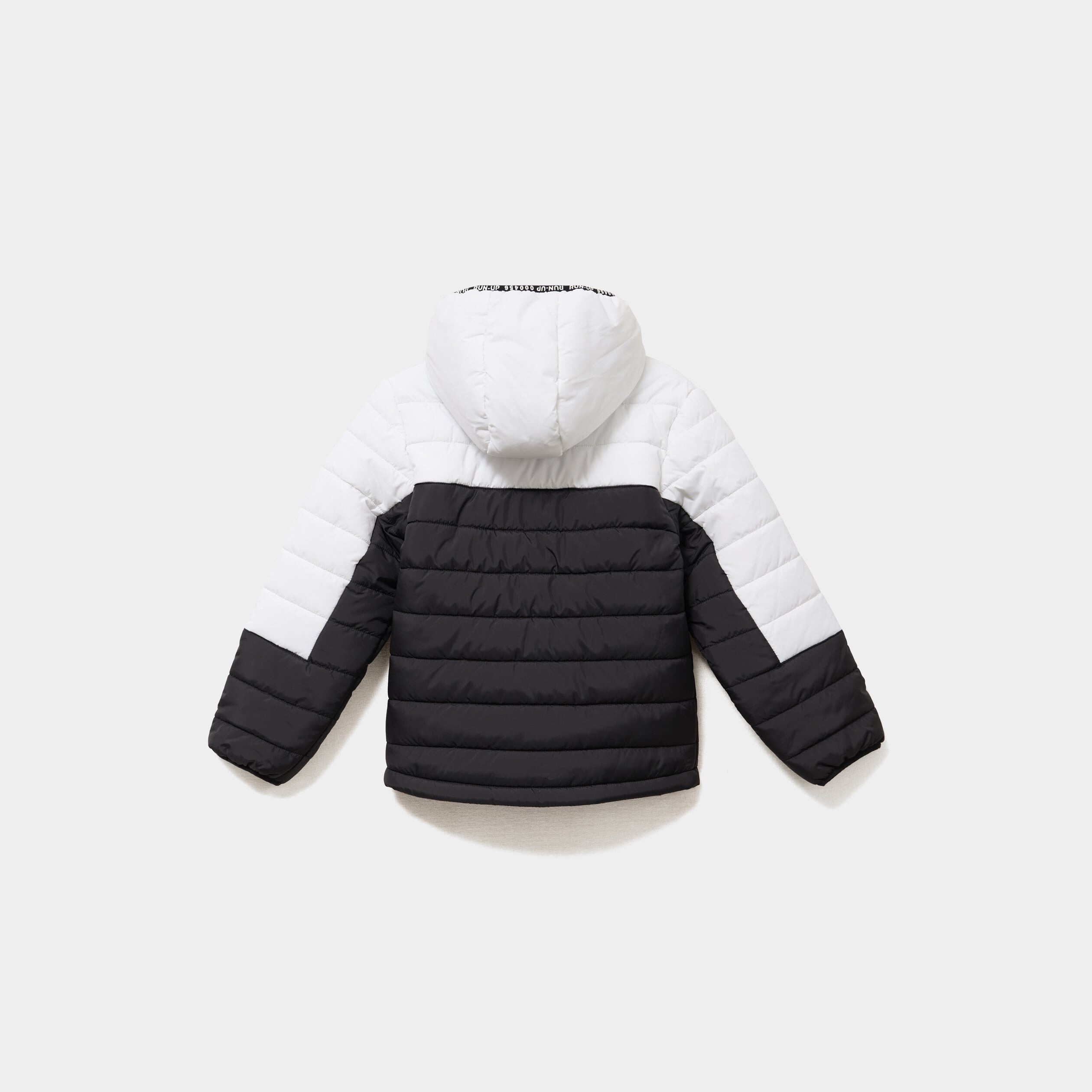 Doudoune d&eacute;perlante &agrave; capuche blanc gar&ccedil;on