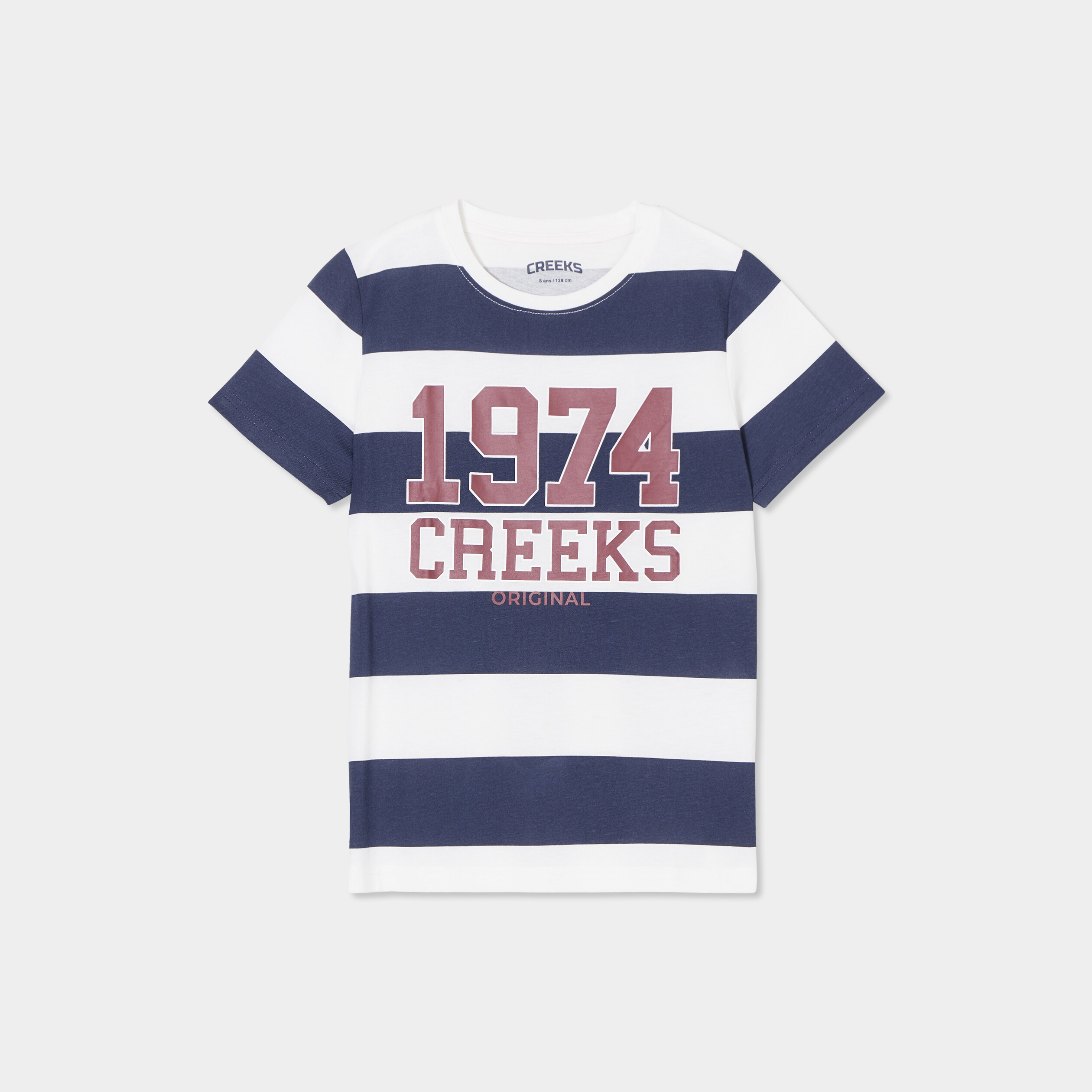 t shirt manches courtes coton creeks ecru garcon T-shirt manches courtes coton Creeks ecru garçon