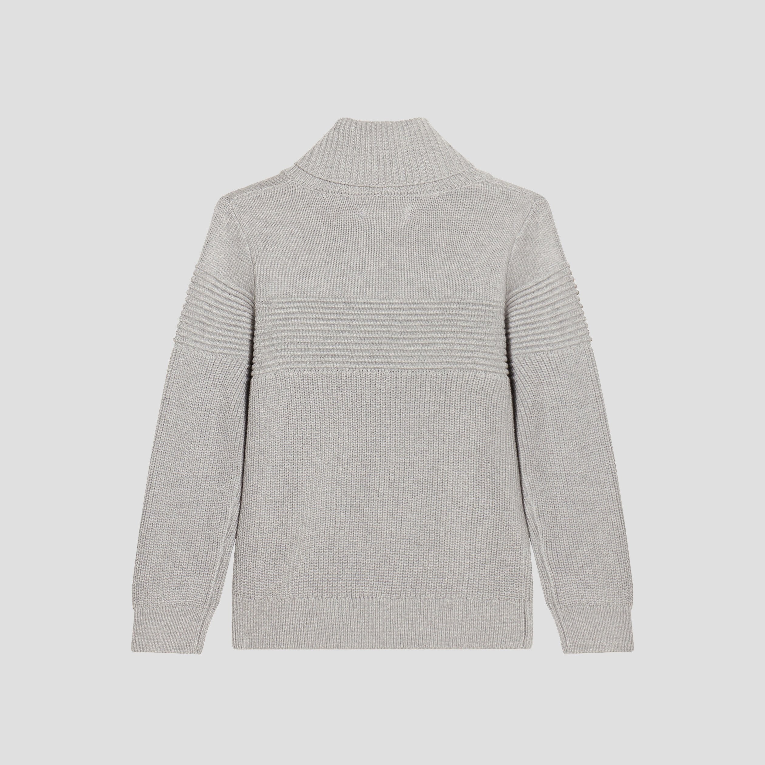 pull avec col chale gris garcon Pull avec col châle gris garçon