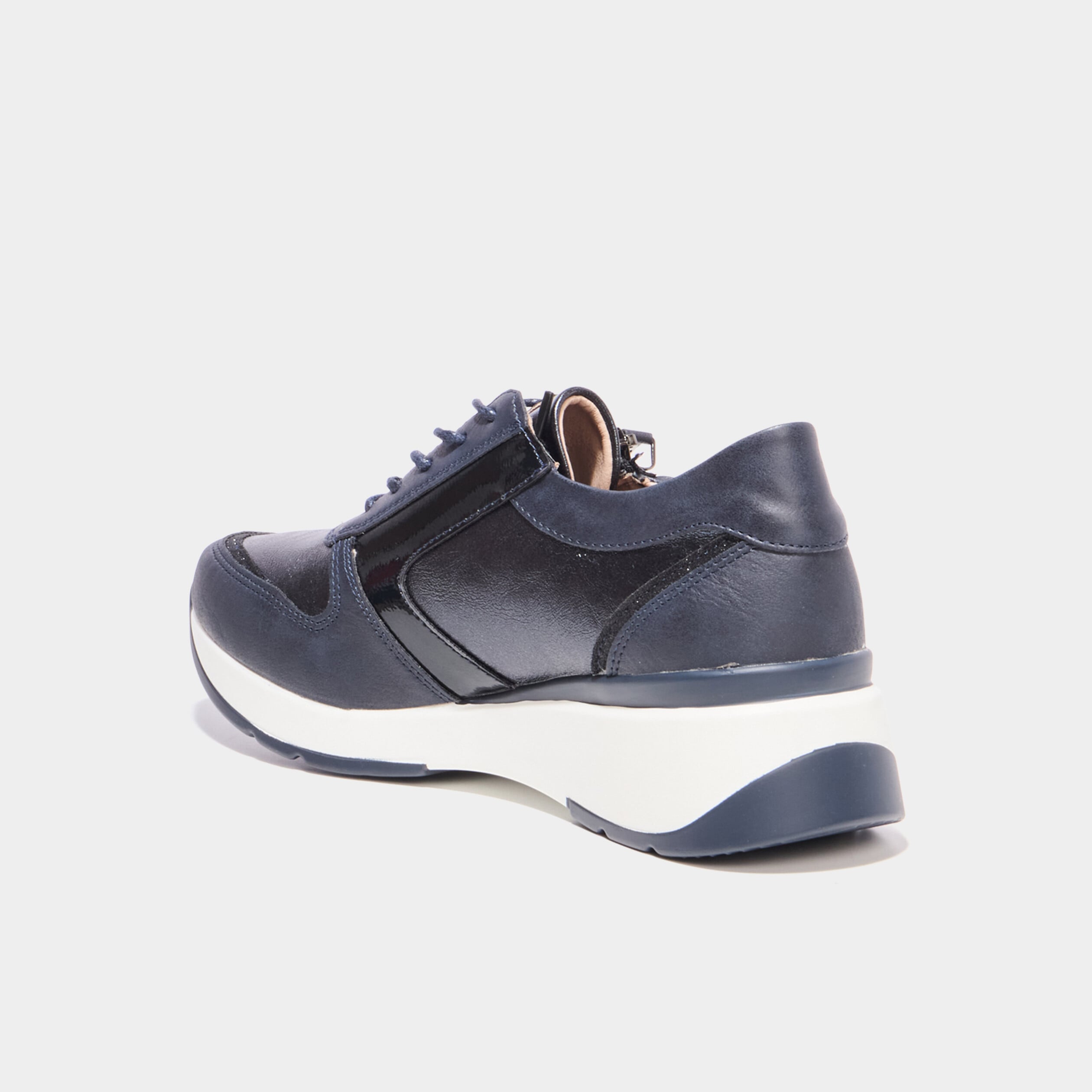 Baskets running zipp&eacute;es bleu marine femme