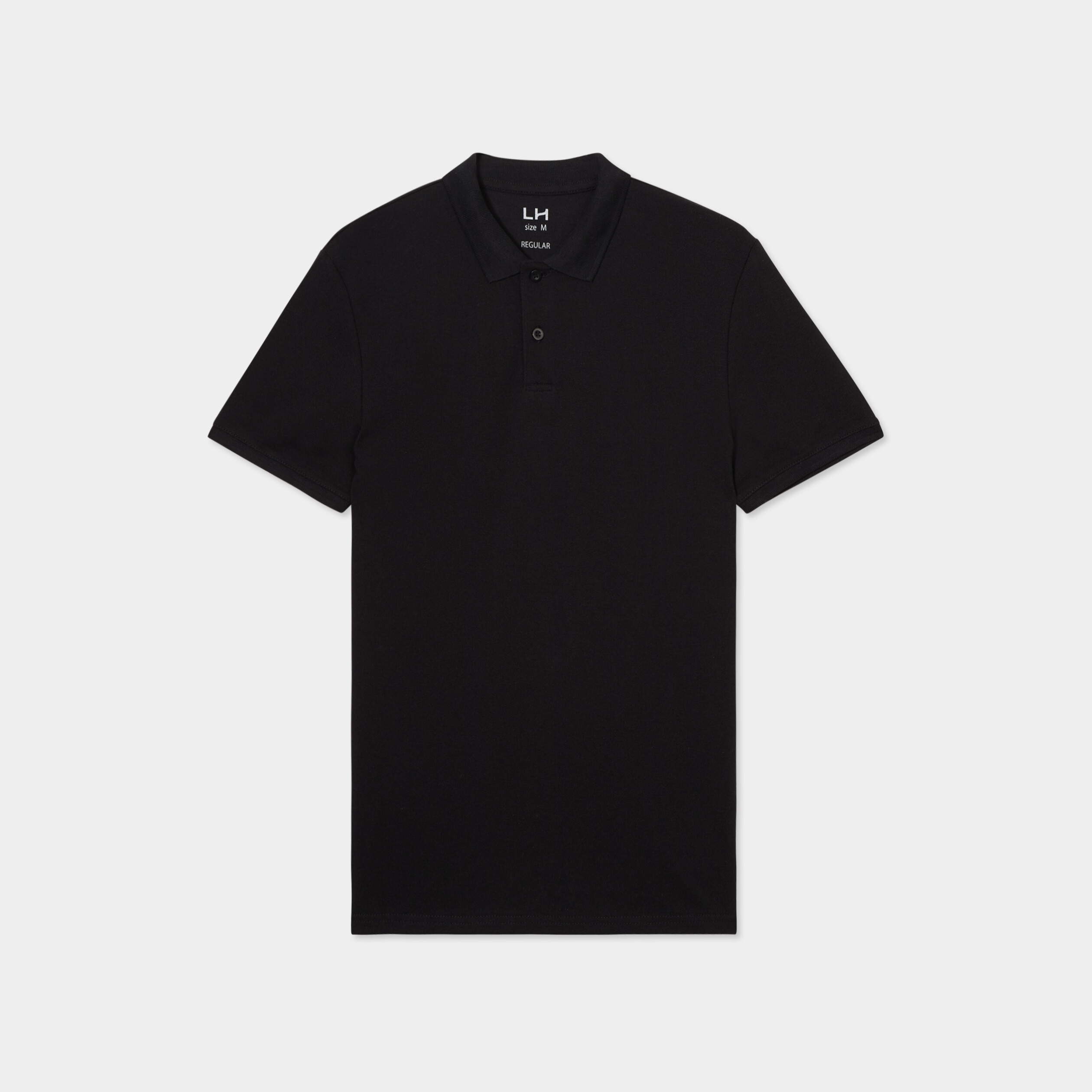 Polo en coton manches courtes noir homme