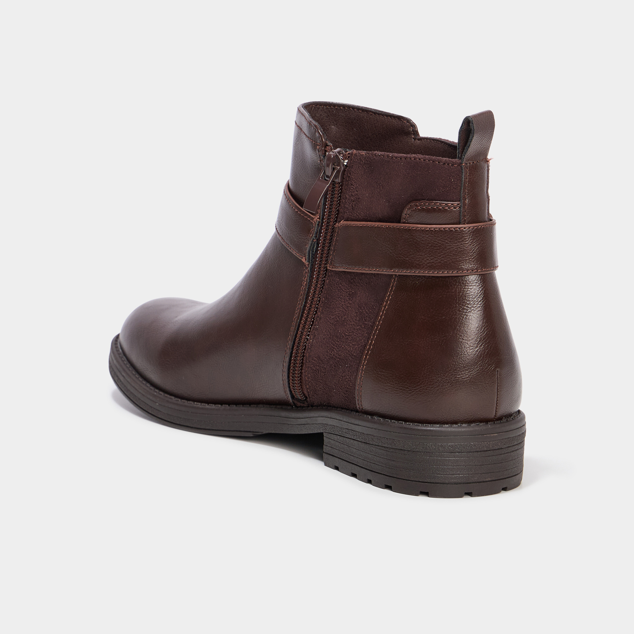 Bottines avec boucles et talons marron femme