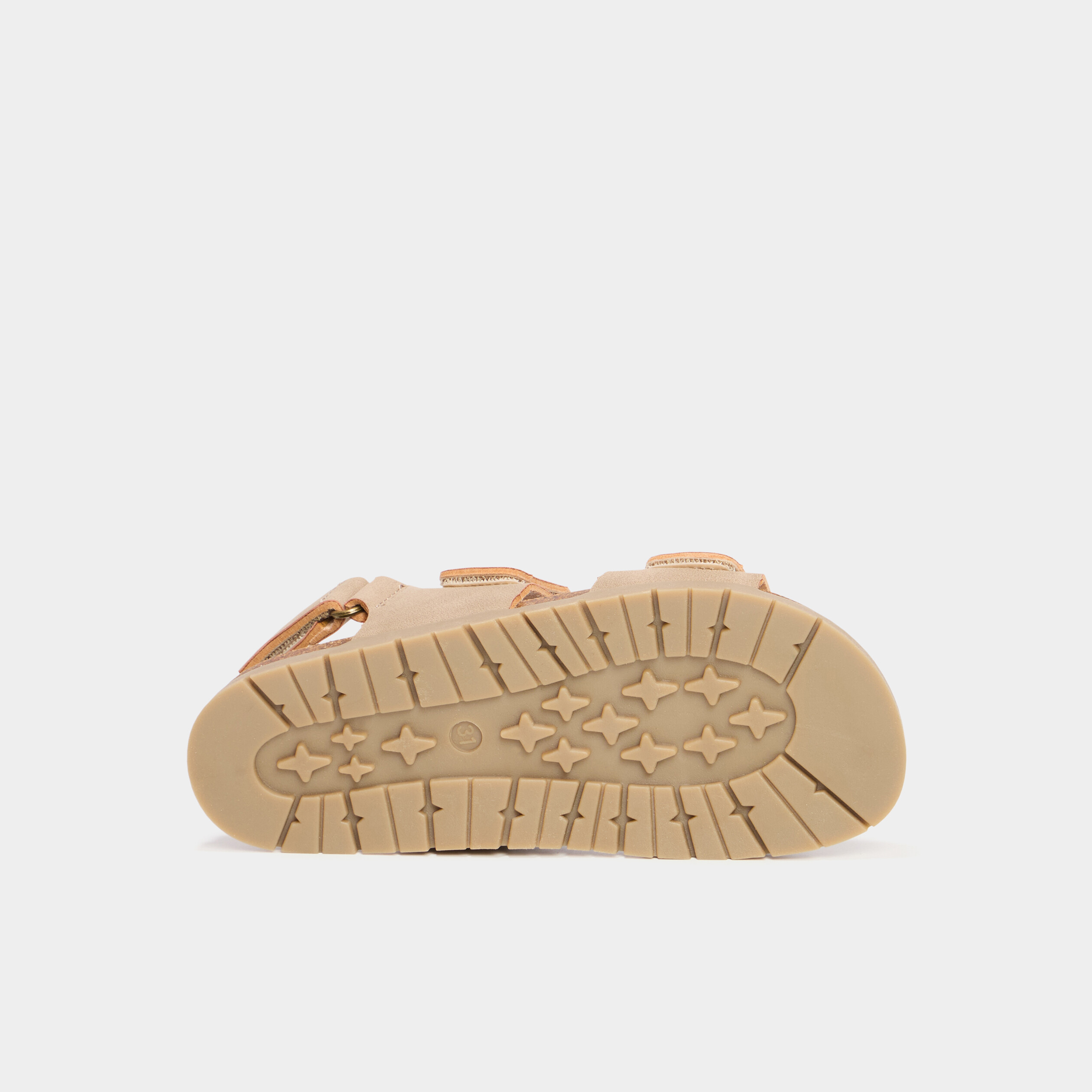 Sandales plates avec scratchs Primaire marron clair garçon