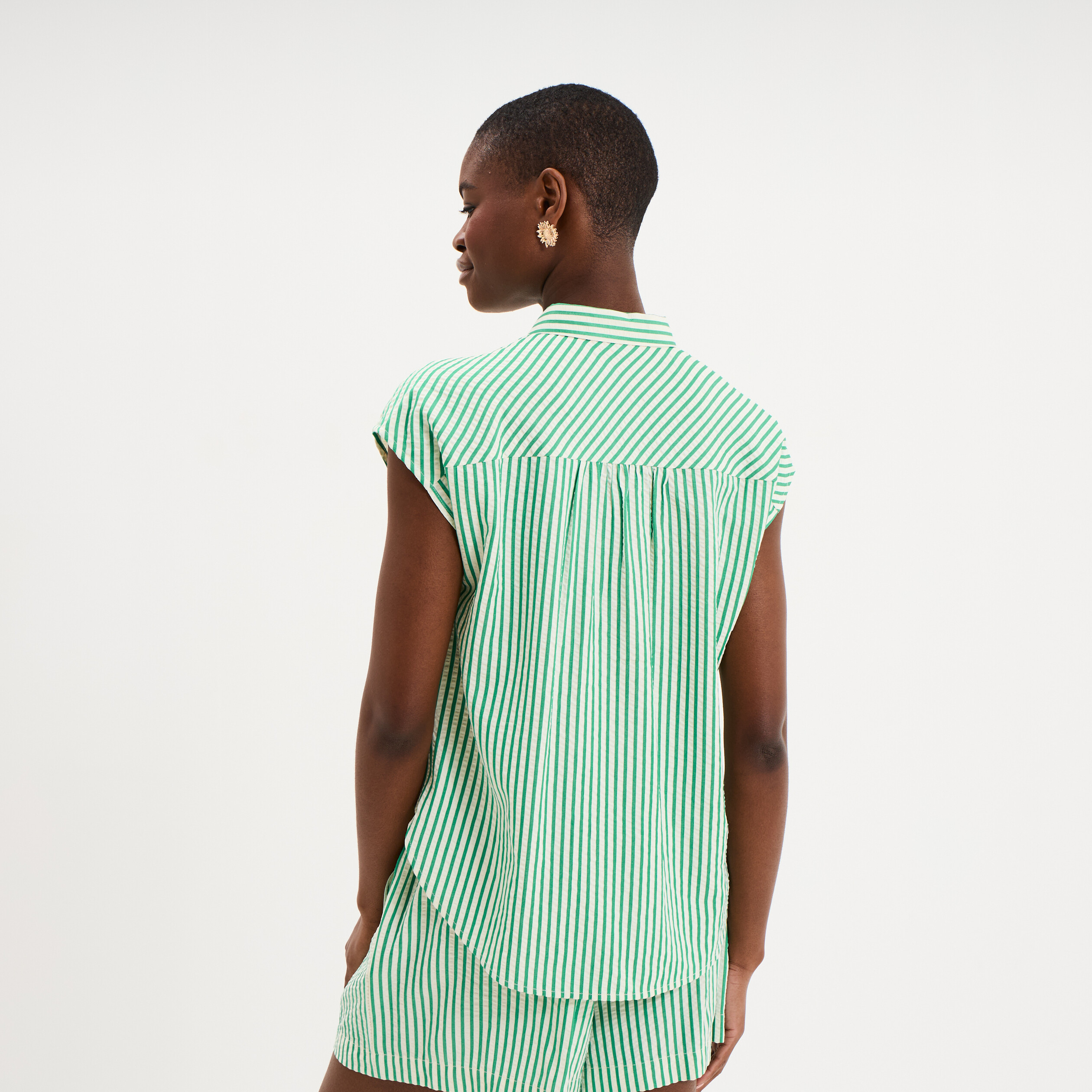Chemise sans manches vert femme