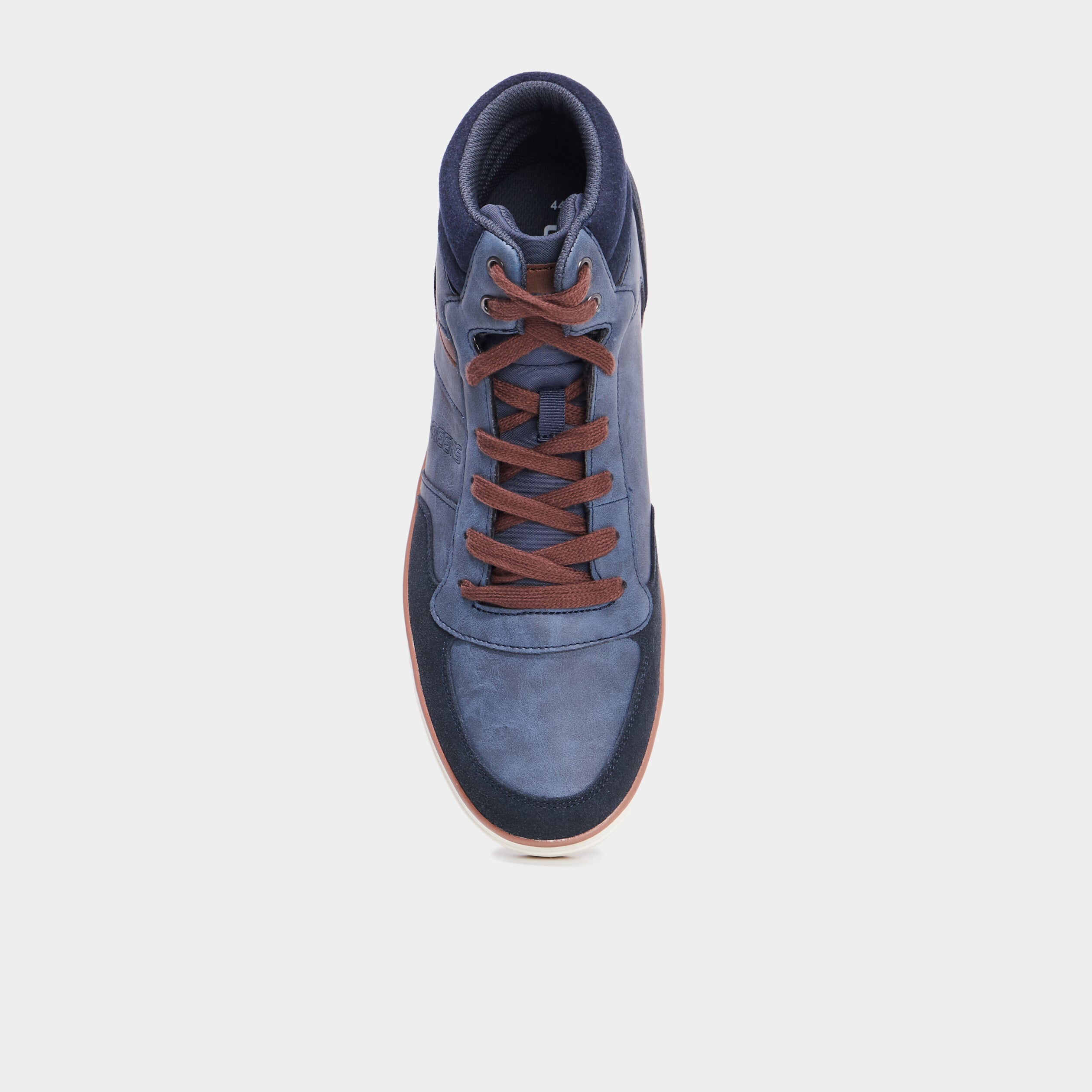 Baskets montantes &agrave; lacets bleu homme