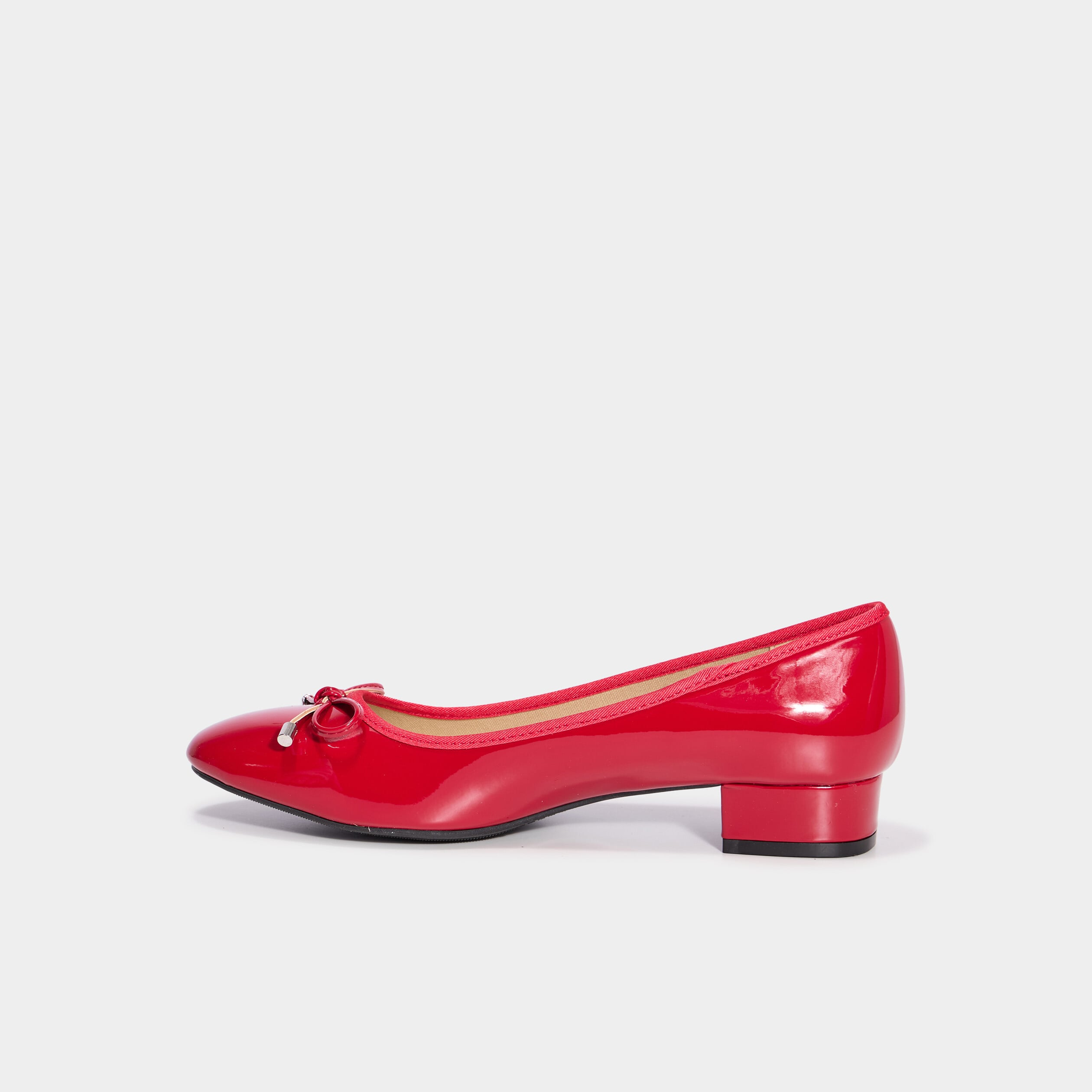 Ballerines à talons vernies rouge foncé femme | La Halle