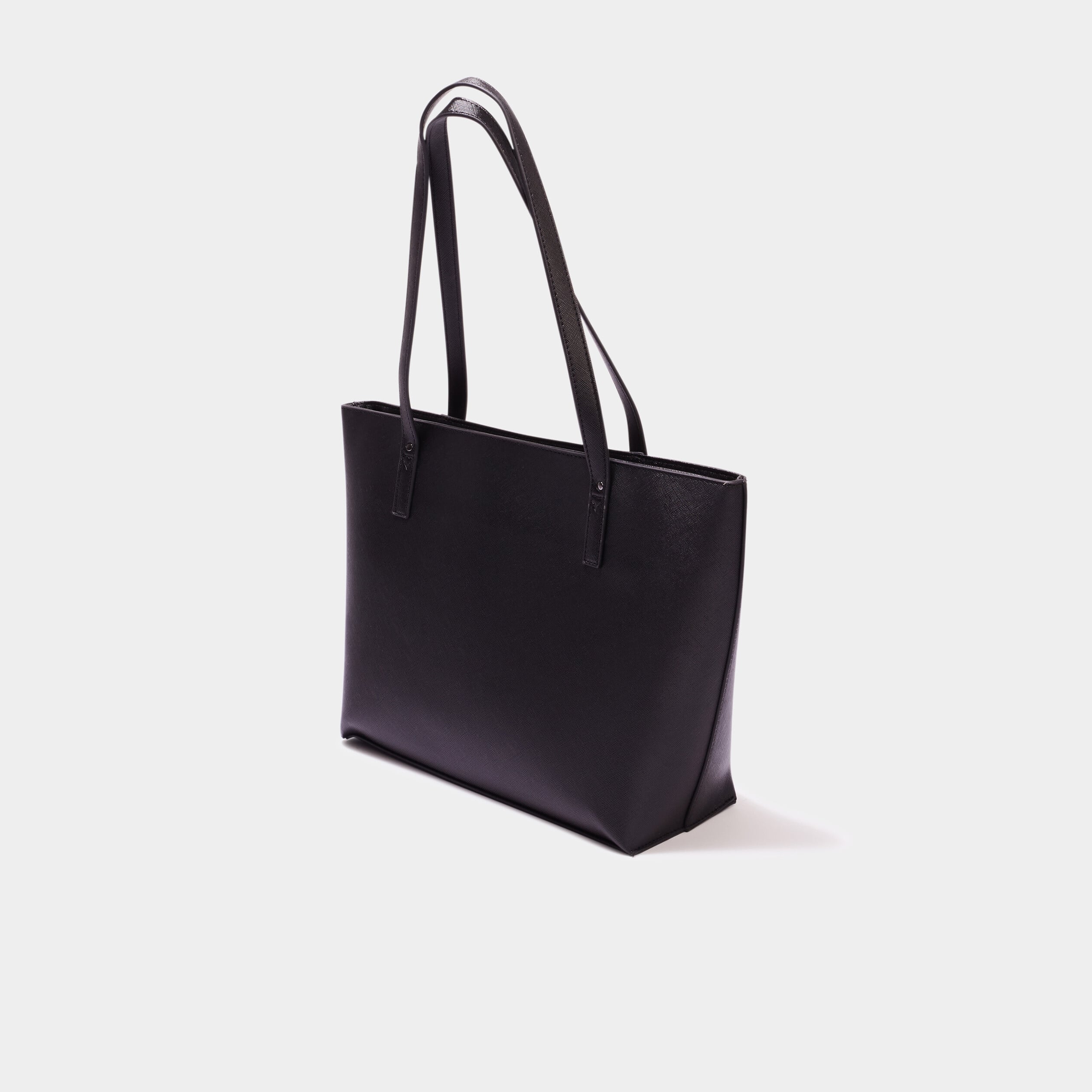 Sac shopper d&eacute;tails zipp&eacute;s noir femme