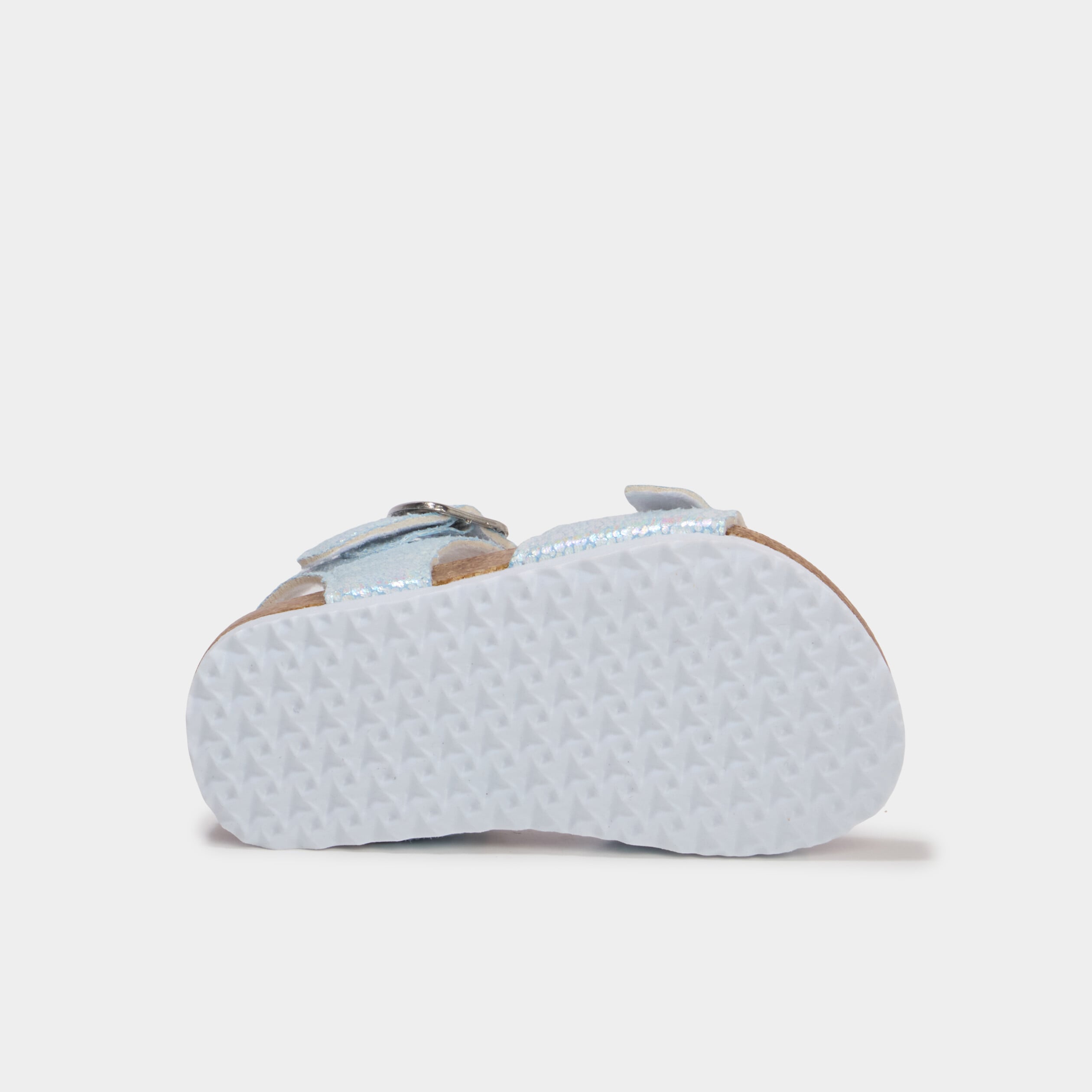 Sandales &agrave; paillettes et boucles bleu ciel b&eacute;b&eacute; fille
