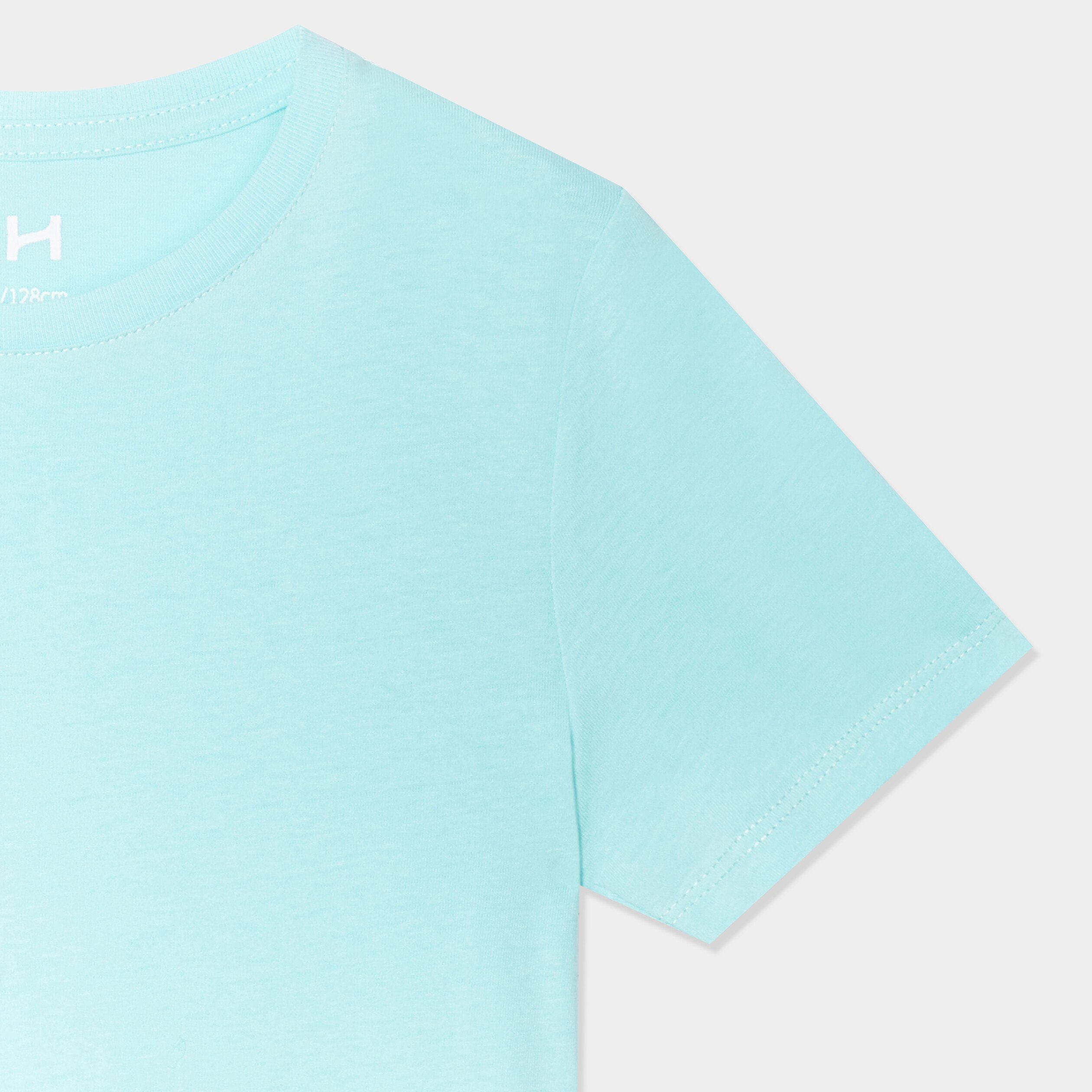 t shirt en coton manches courtes bleu turquoise garcon T-shirt en coton manches courtes bleu turquoise garçon