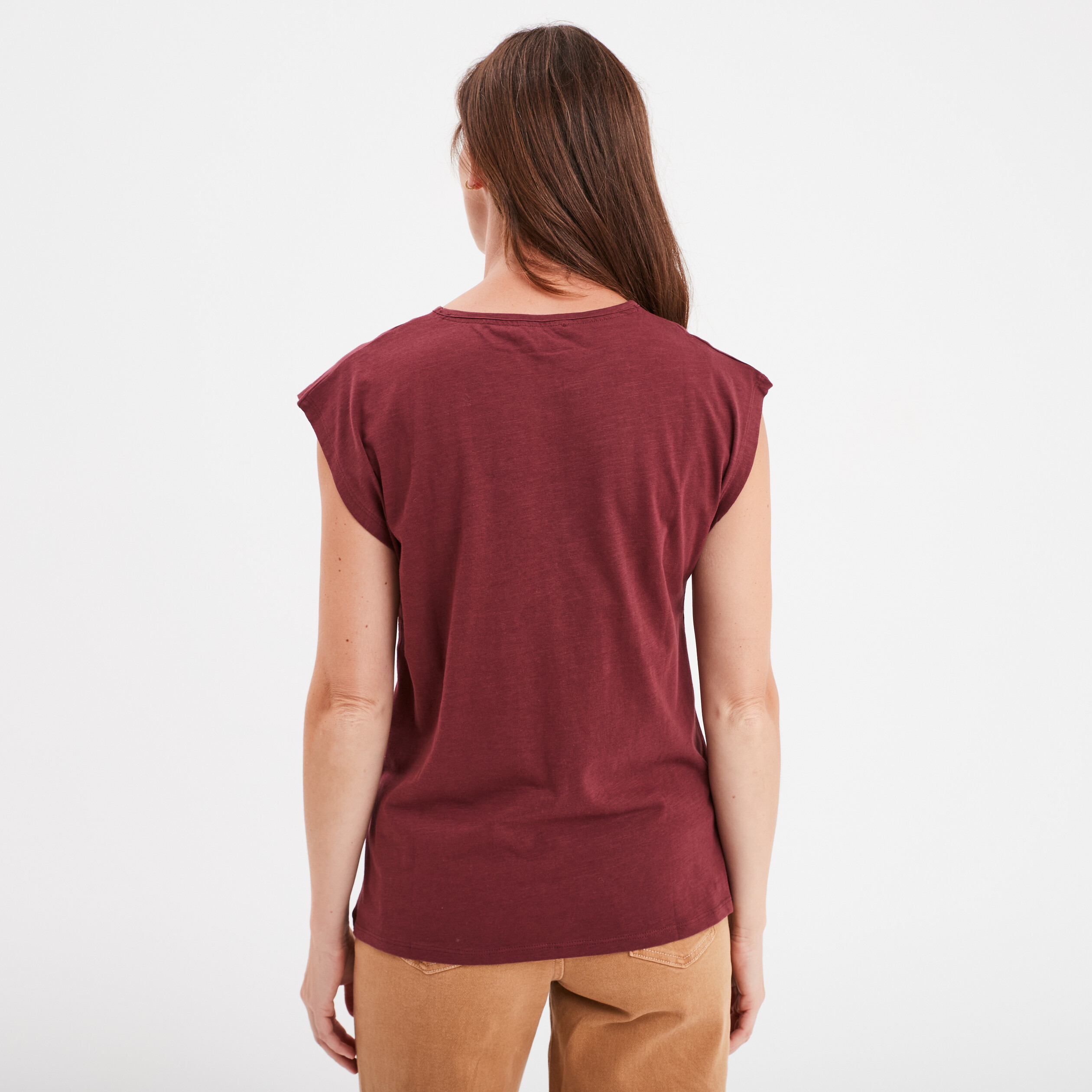 t shirt col rond manches courtes creeks bordeaux femme T-shirt col rond manches courtes Creeks bordeaux femme