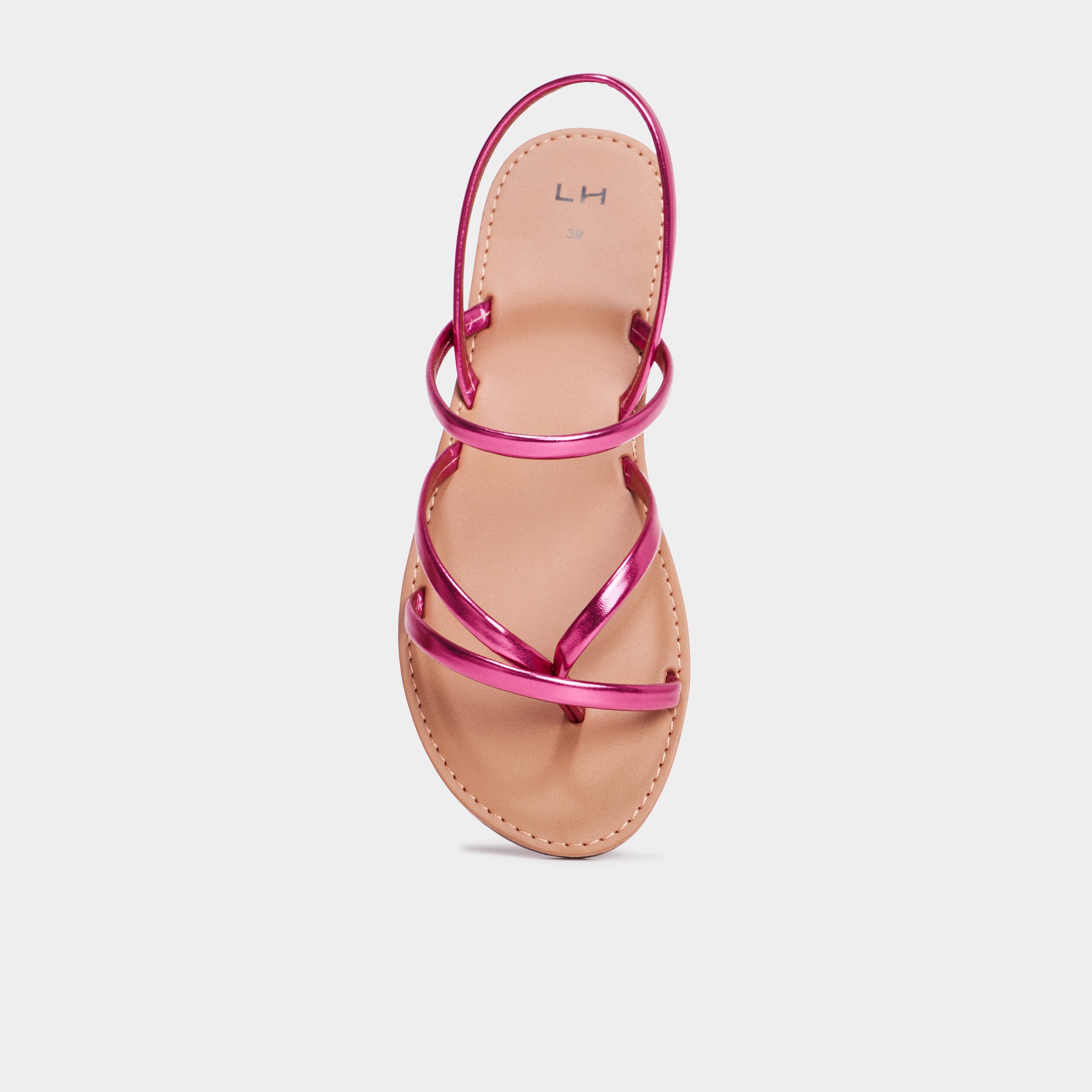 Sandales plates rose fushia femme