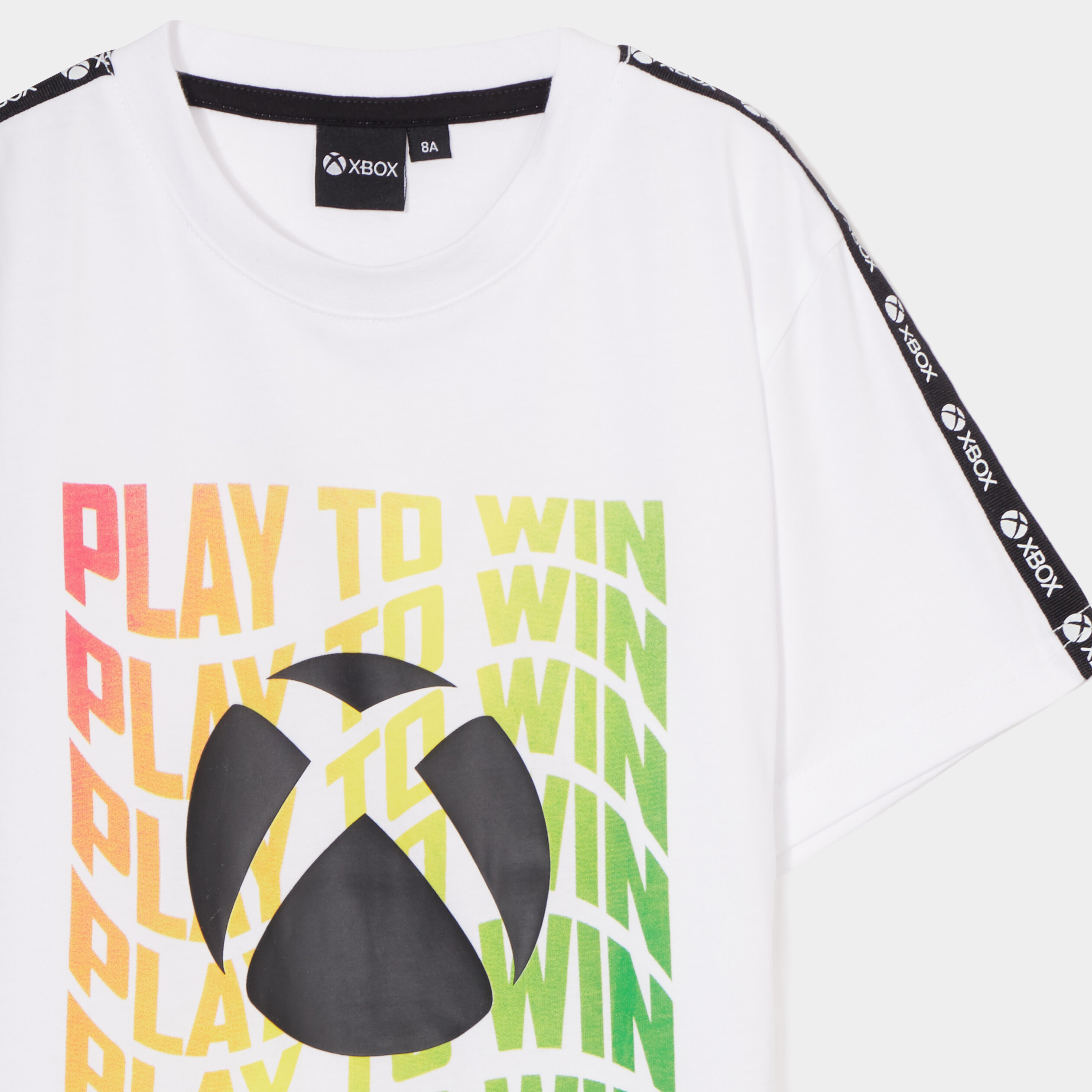 t shirt col rond manches courtes xbox blanc garcon T-shirt col rond manches courtes XBOX blanc garçon