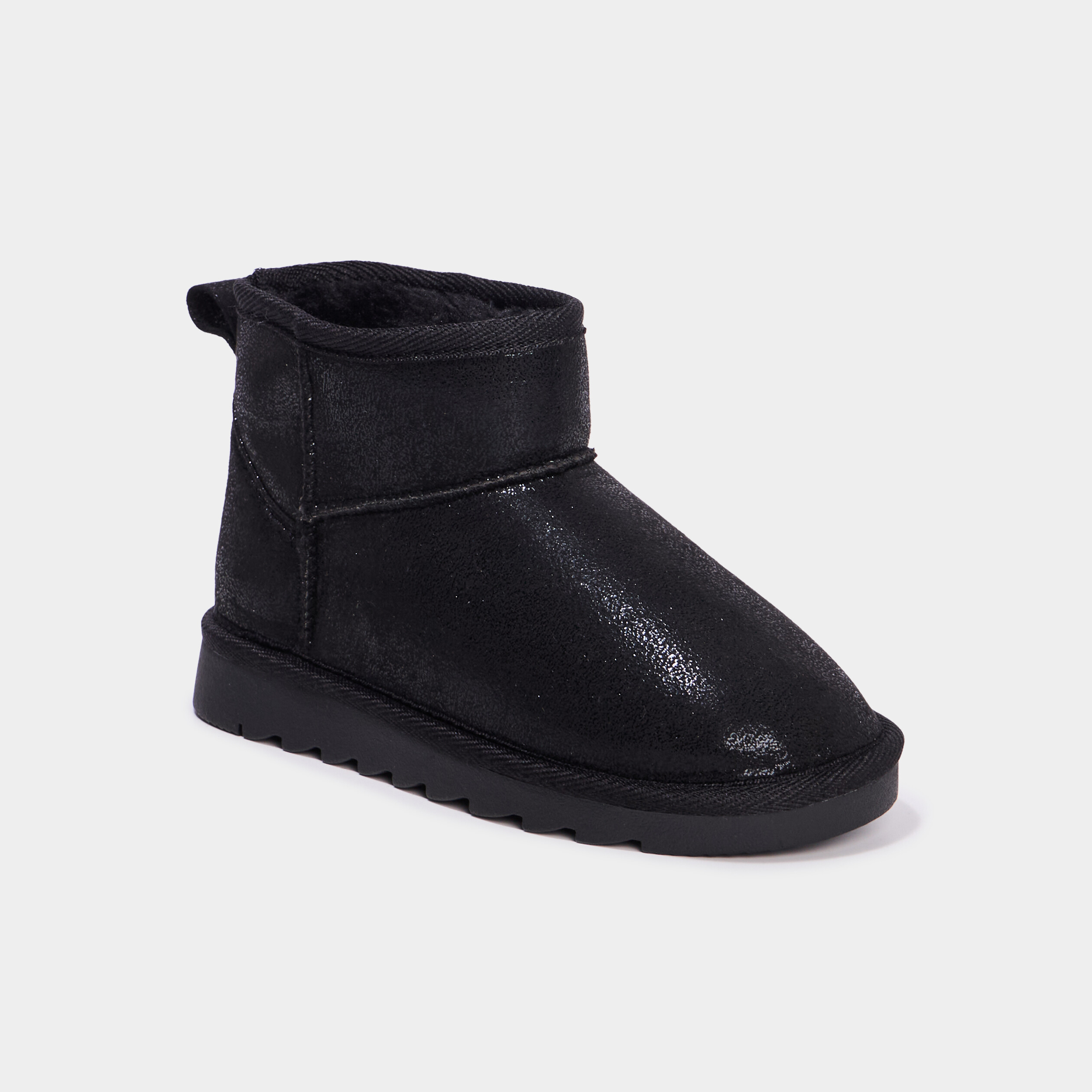 Bottines fourr&eacute;es plates noir fille