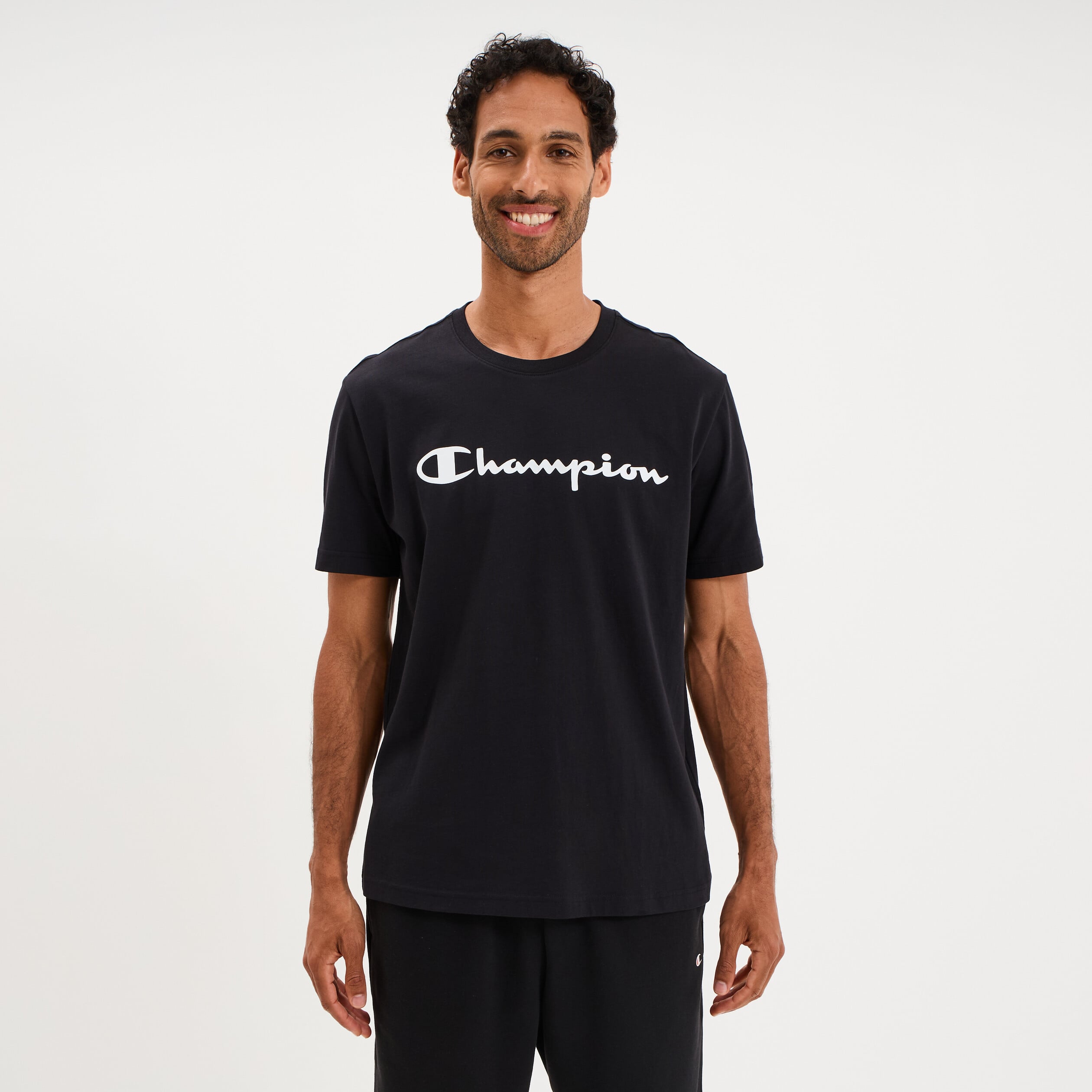 T-shirt manches courtes coton Champion noir homme