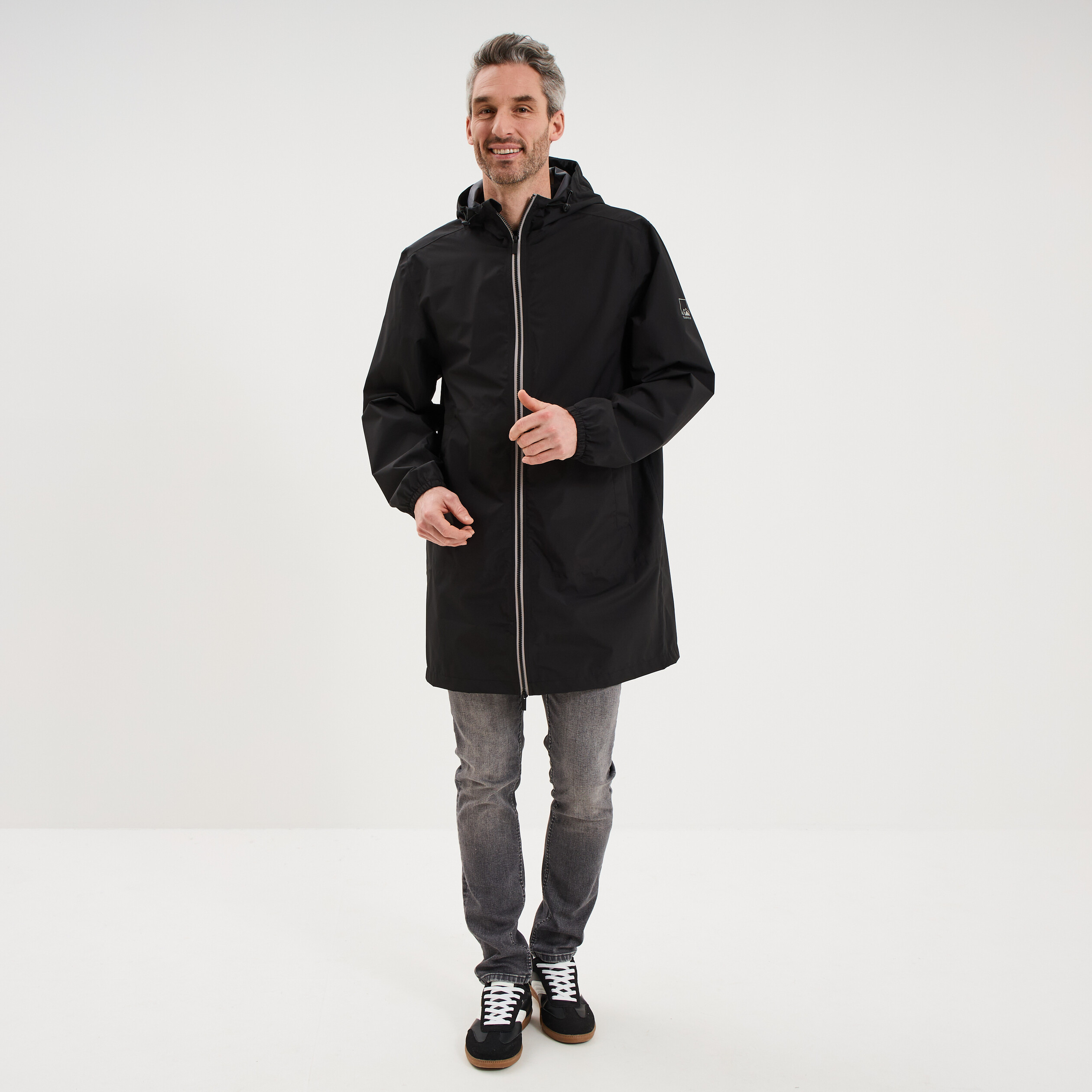Parka imperm&eacute;able coupe-vent &agrave; capuche noir homme