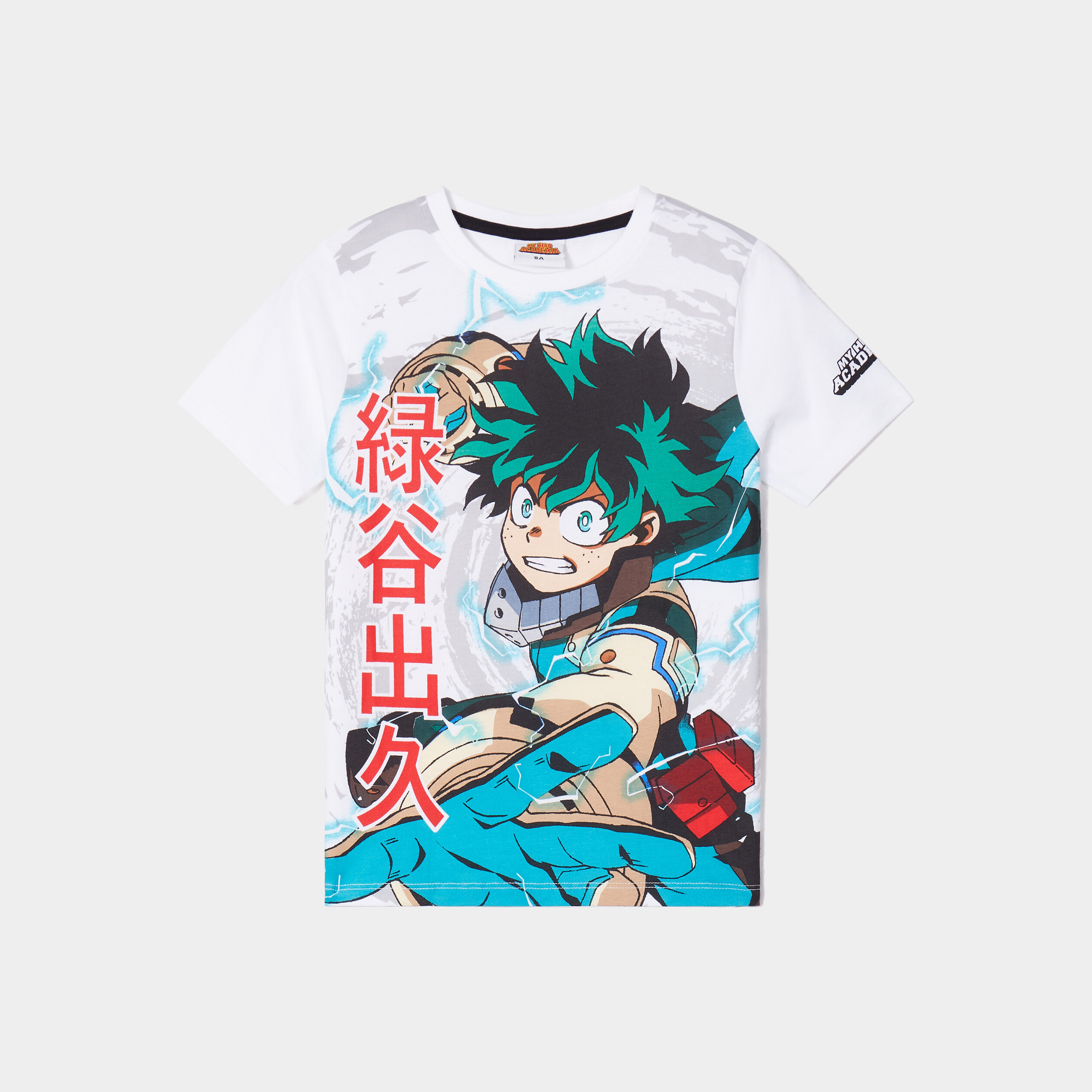 t shirt col rond my hero academia deku blanc garcon T-shirt col rond My Hero Academia Deku blanc garçon