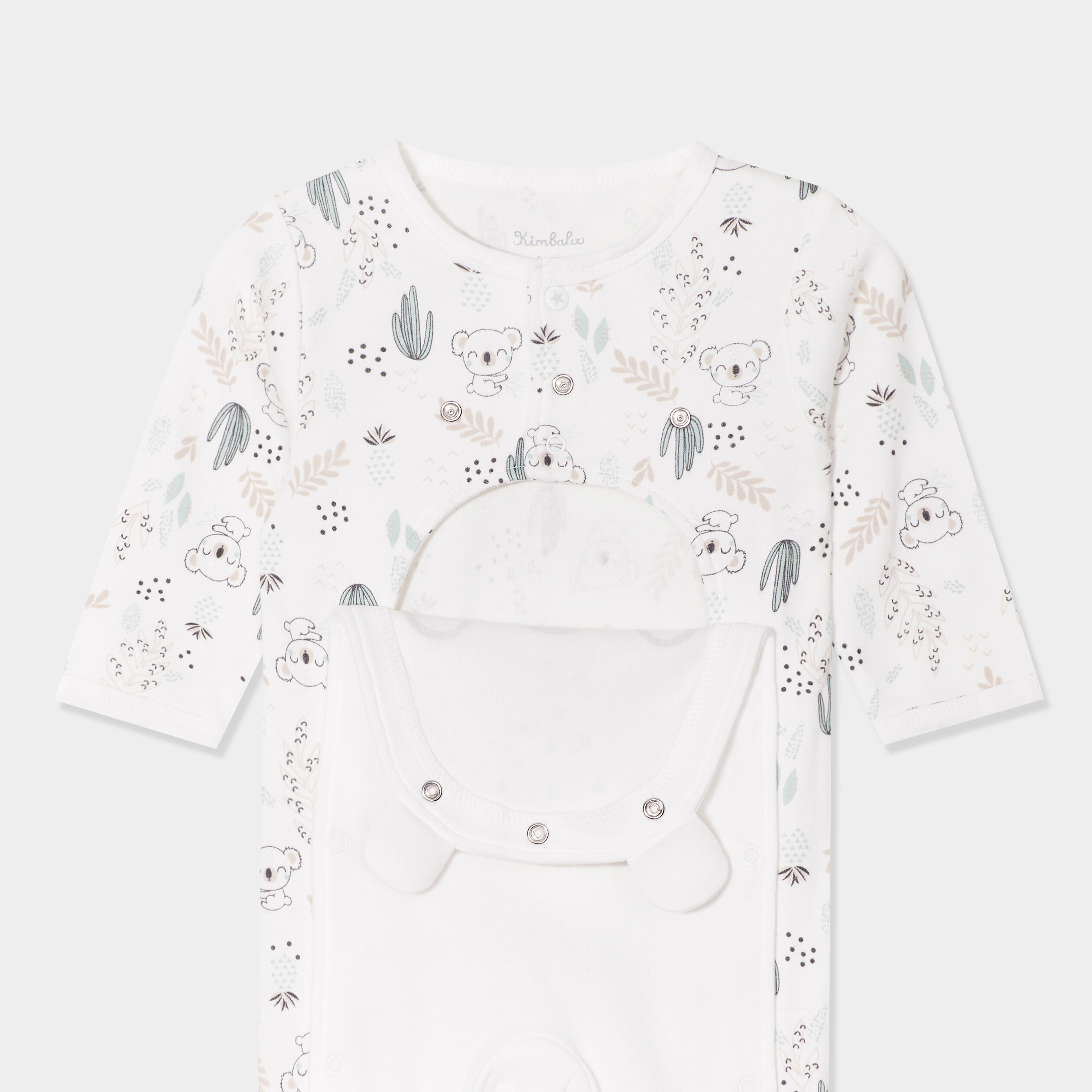 dors bien manches longues boutonne coton ivoire mixte Dors-bien manches longues boutonné coton ivoire mixte
