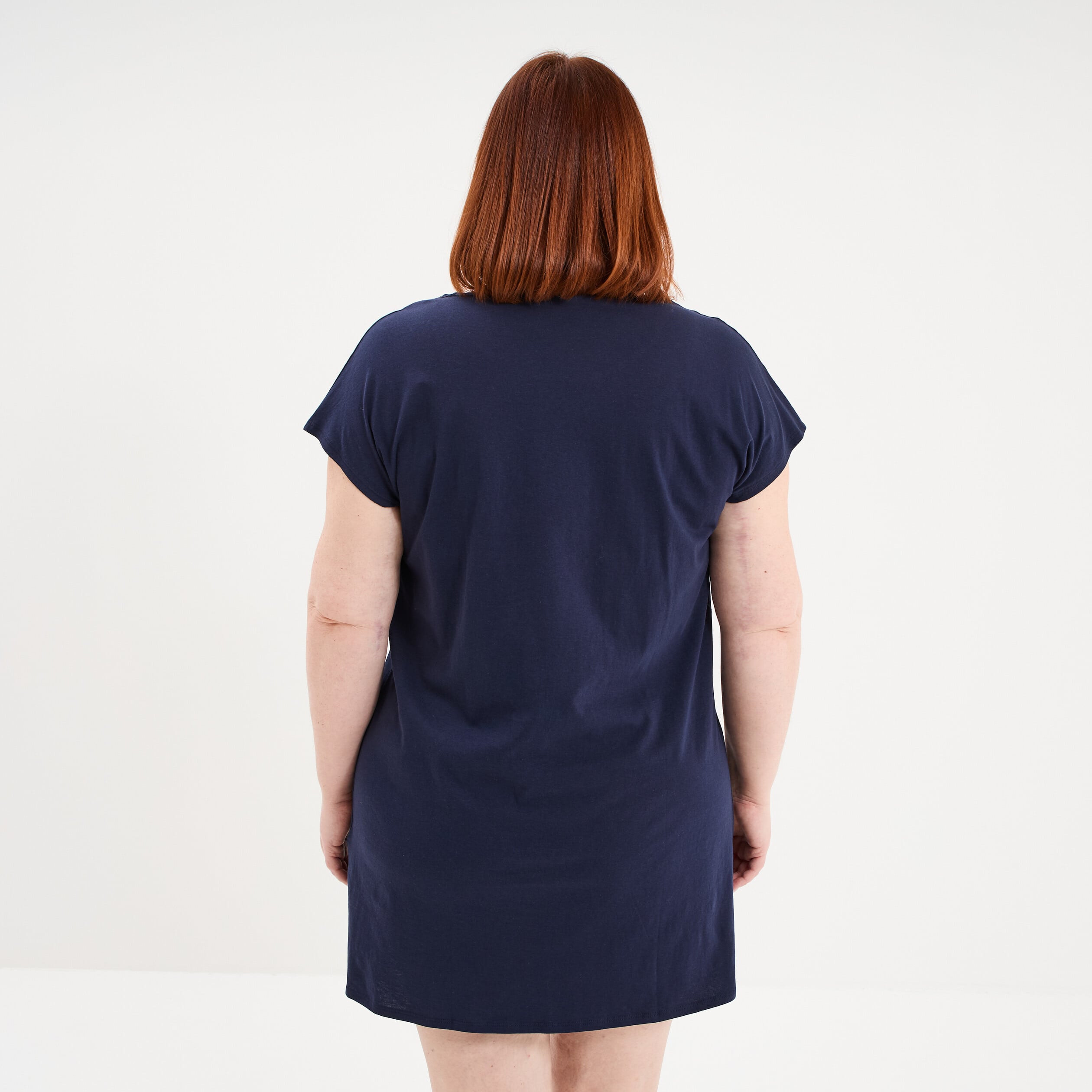 Chemise de nuit coton Stitch bleu marine femme grande taille