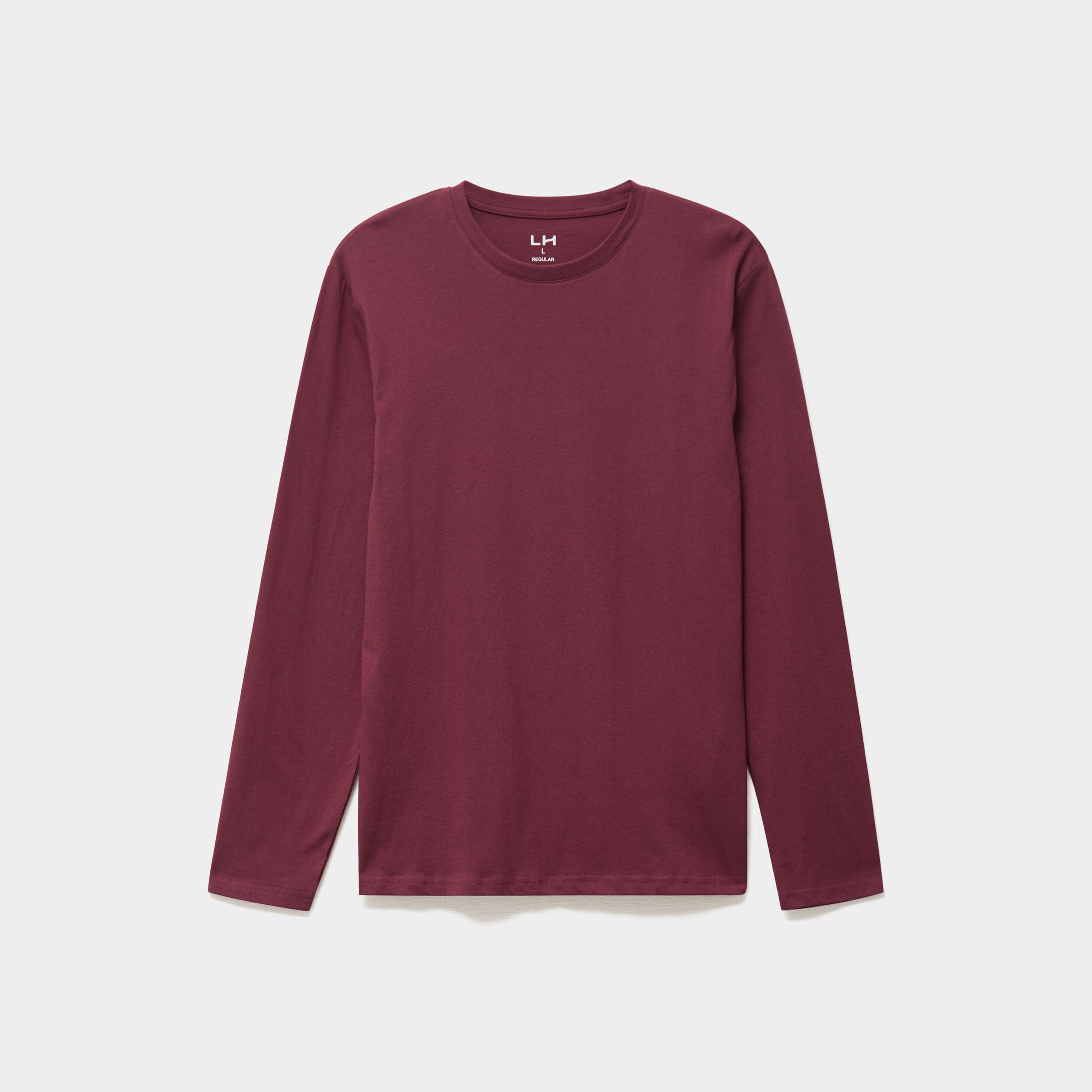 T-shirt manches longues prune homme