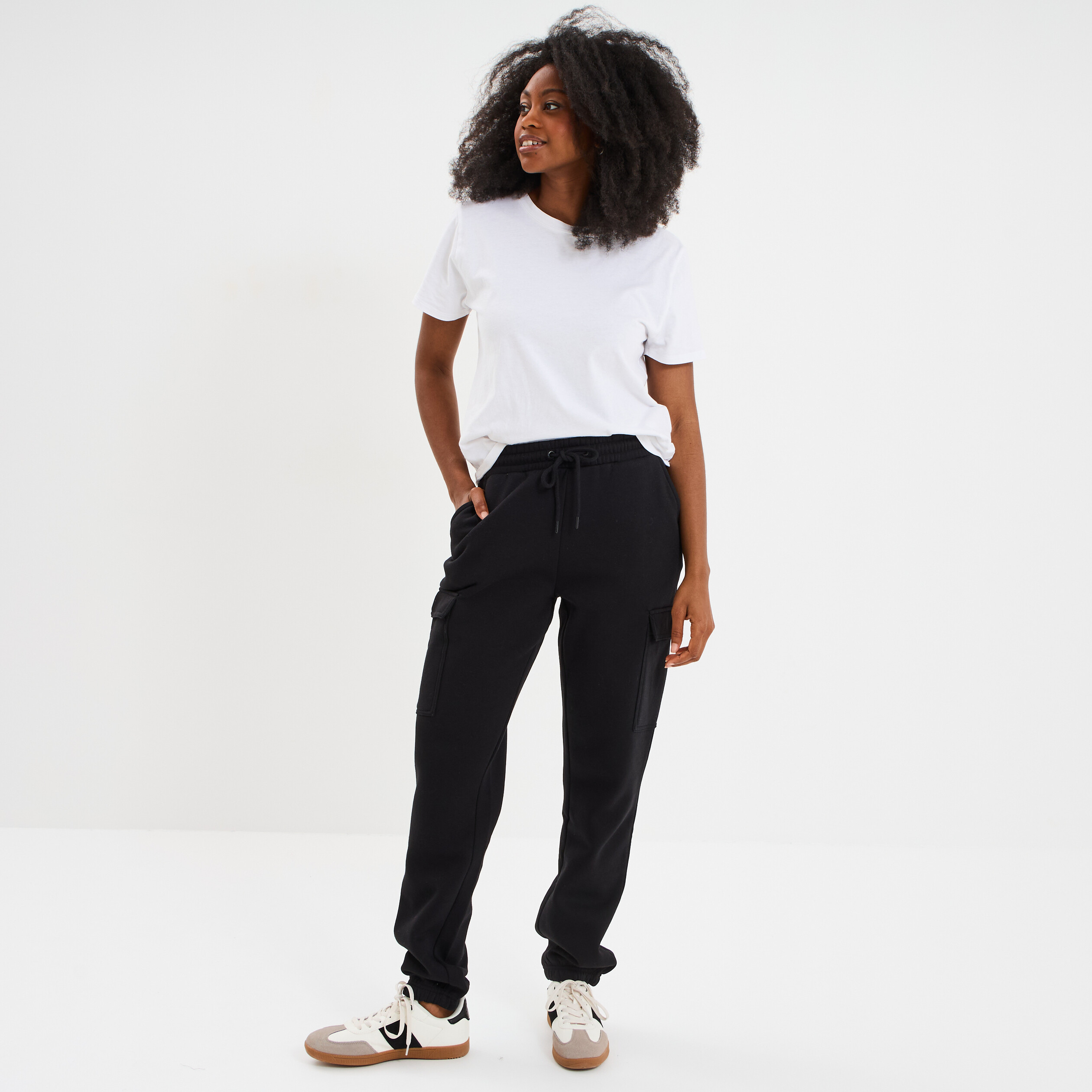 pantalon de jogging coupe battle noir femme Pantalon de jogging coupe battle noir femme