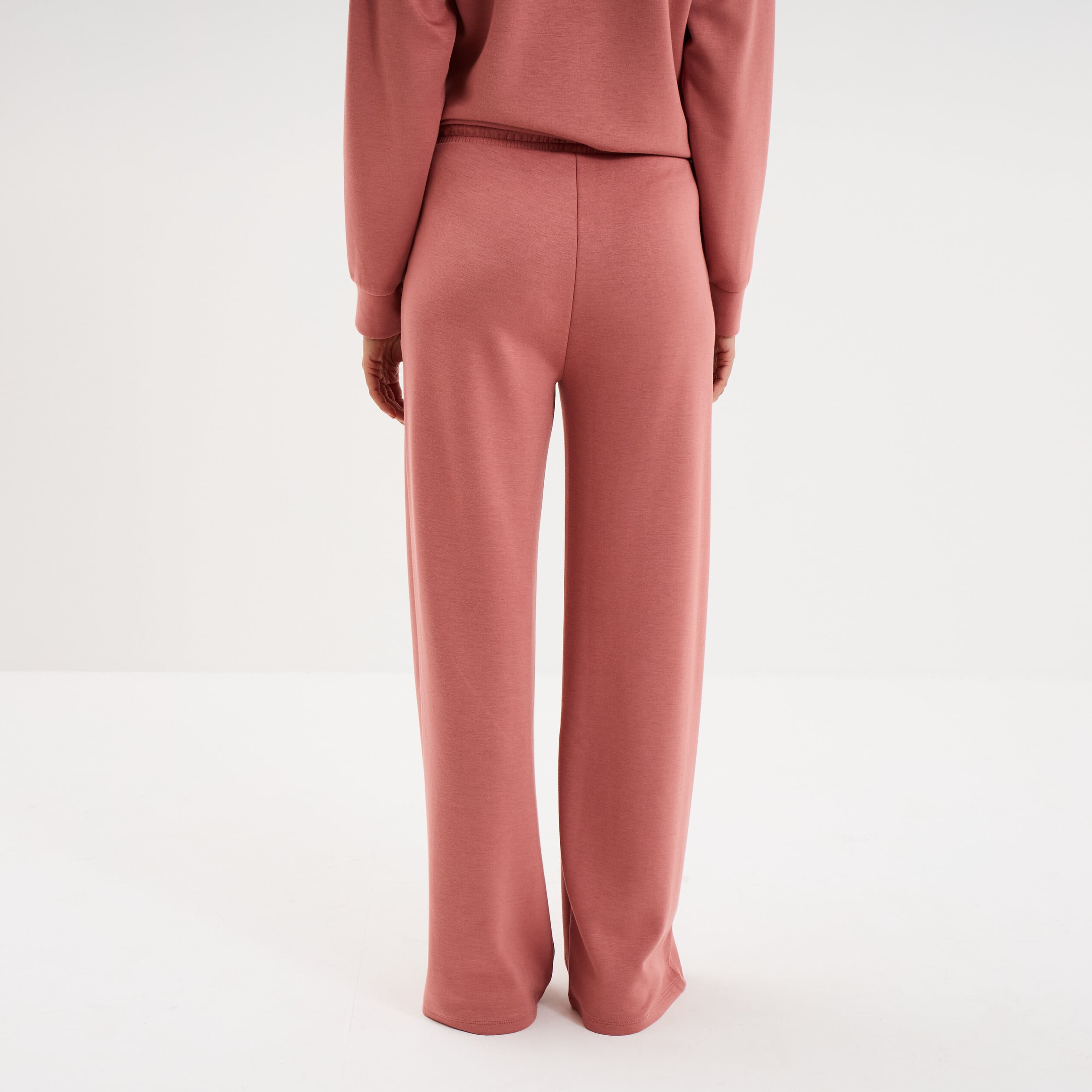Pantalon de jogging large &eacute;lastiqu&eacute; vieux rose femme