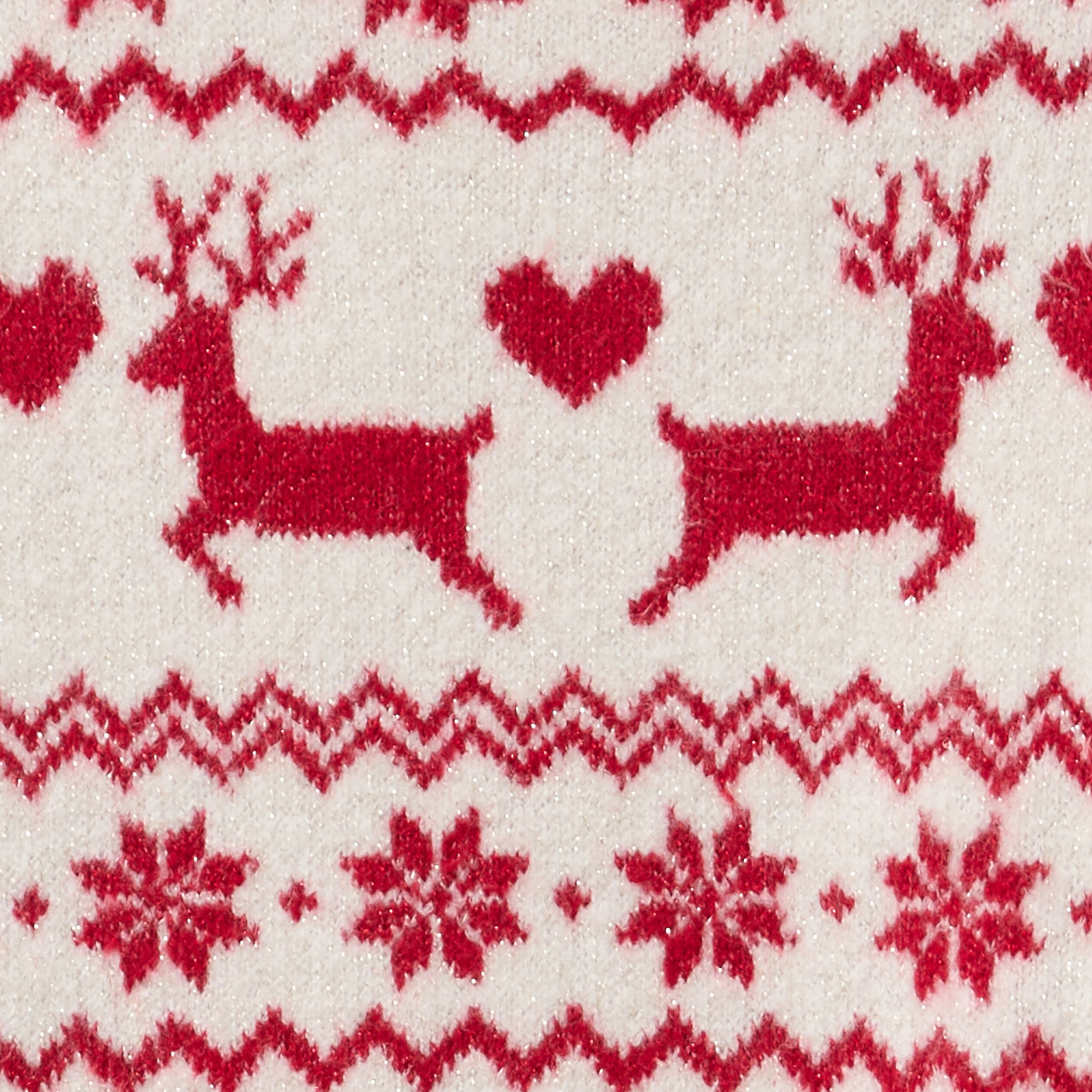 Pull de No&euml;l manches longues ecru fille