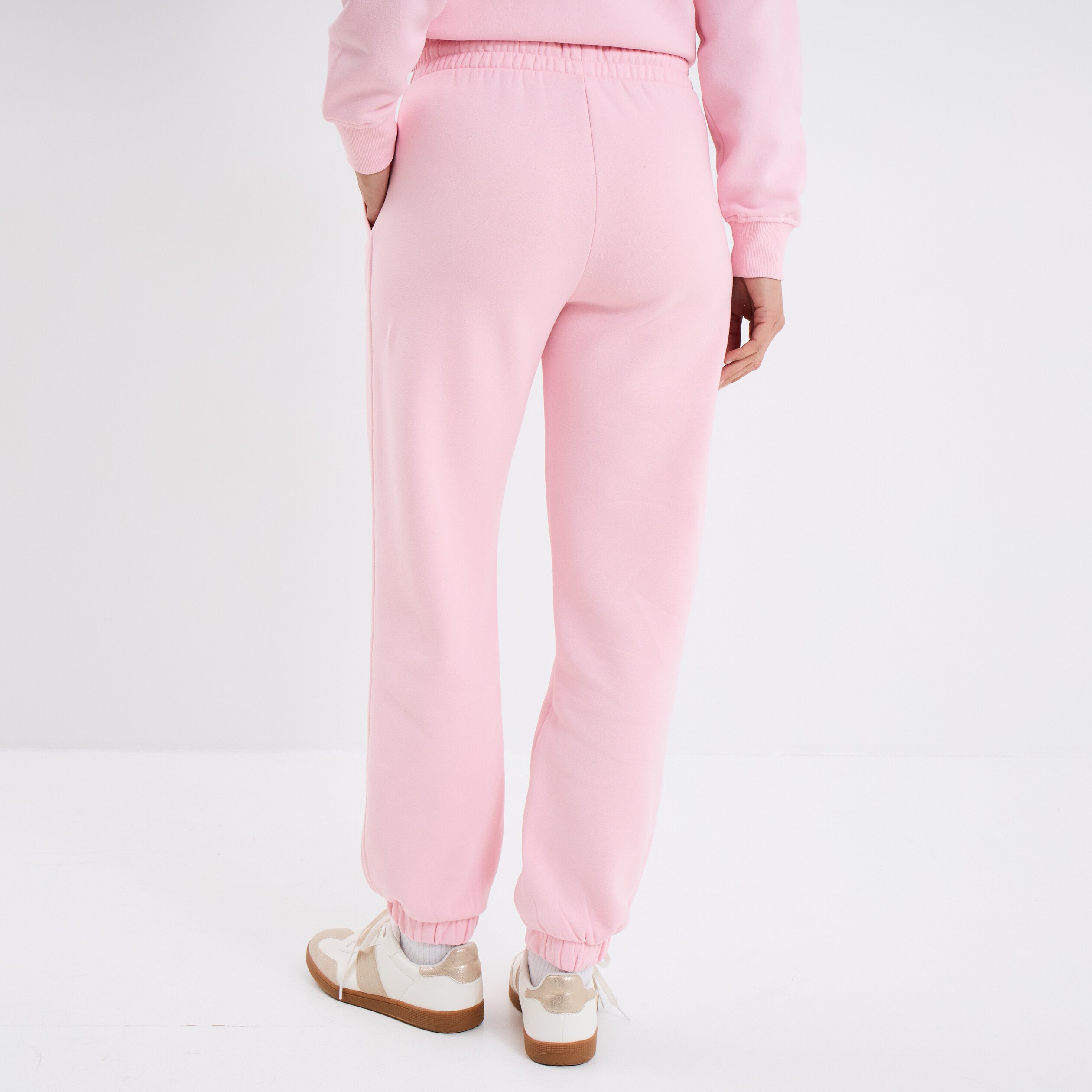 pantalon jogging droit molleton rose clair femme Pantalon jogging droit molleton rose clair femme