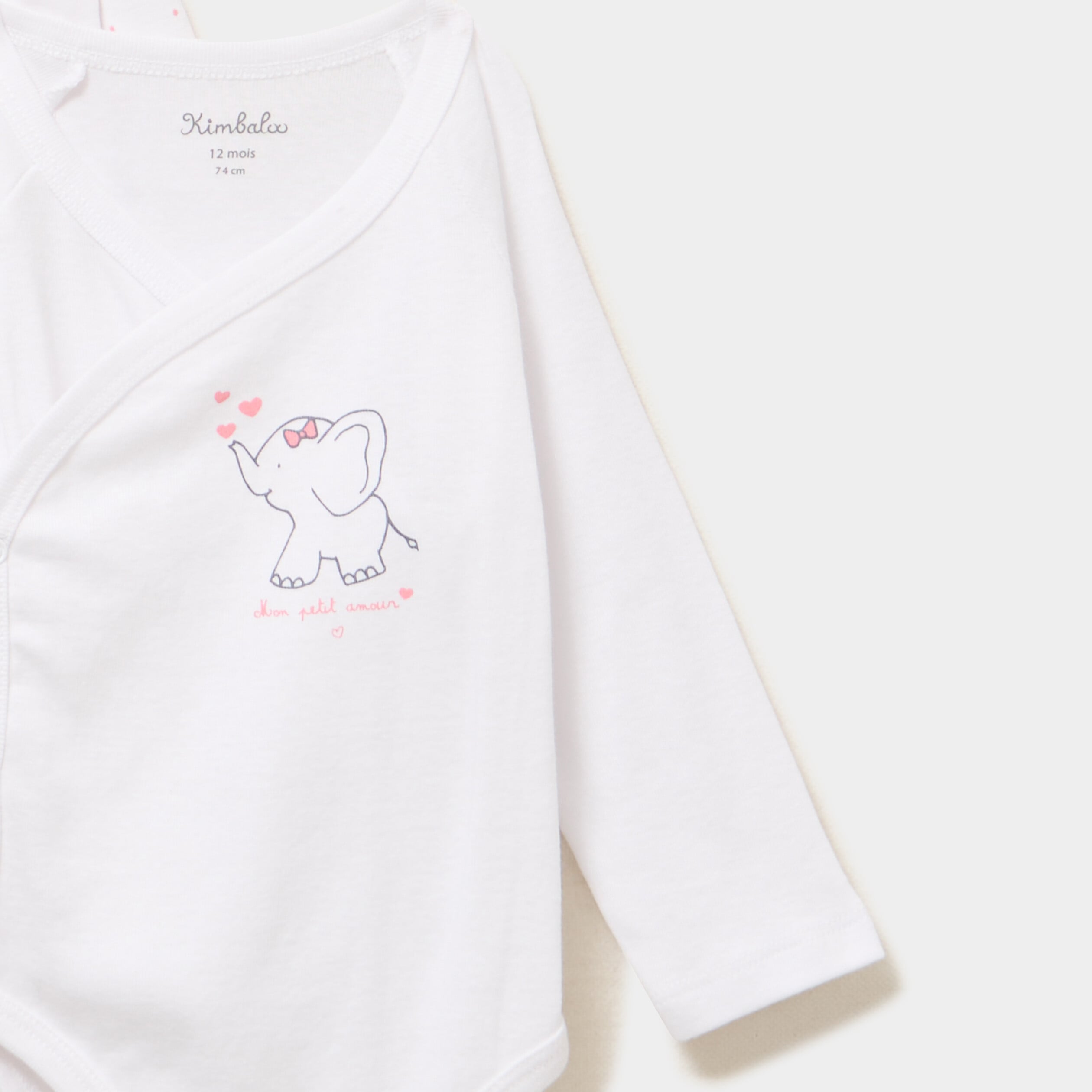 Lot 3 bodies crois&eacute;s manches longues rose clair b&eacute;b&eacute;