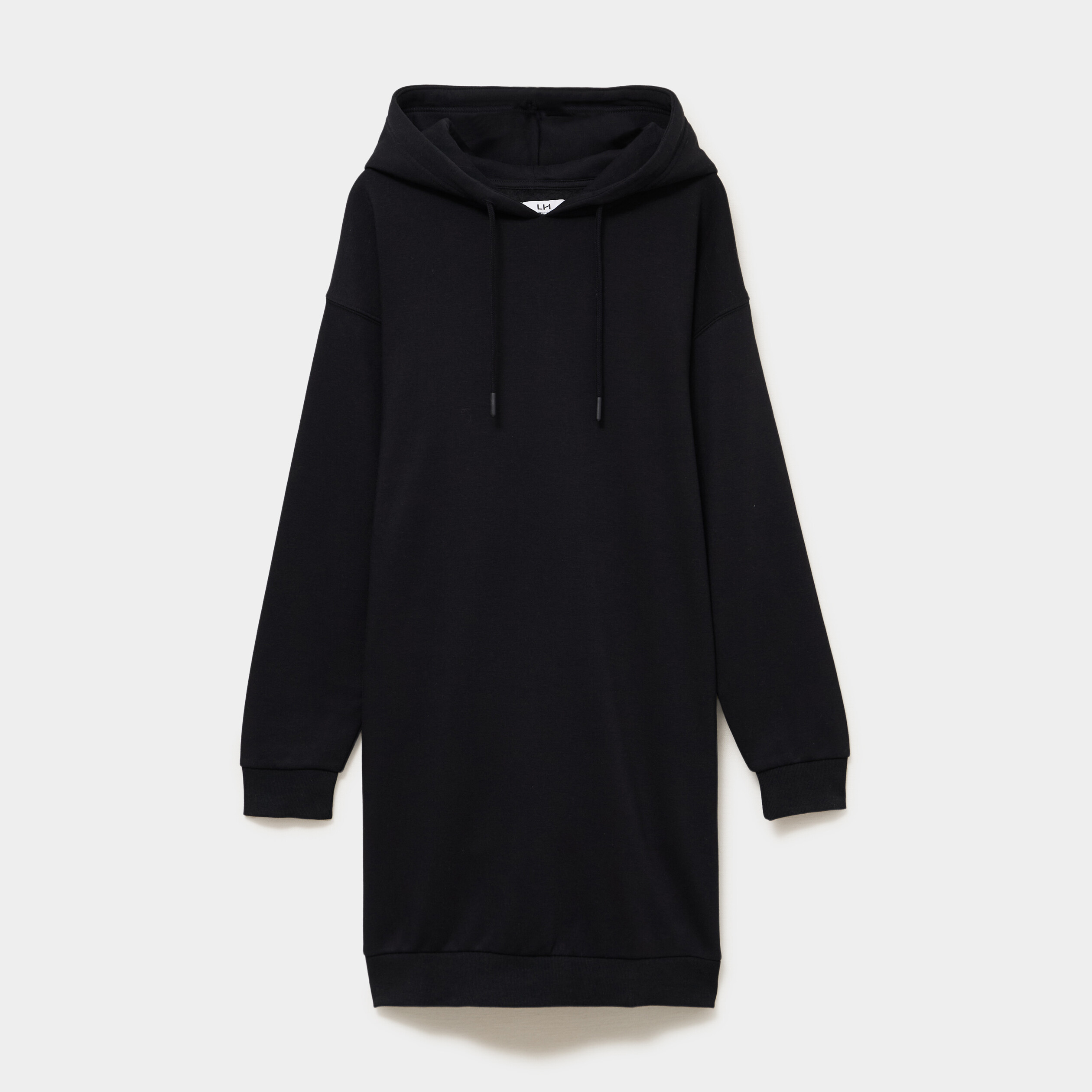 Robe sweat &agrave; capuche noir femme