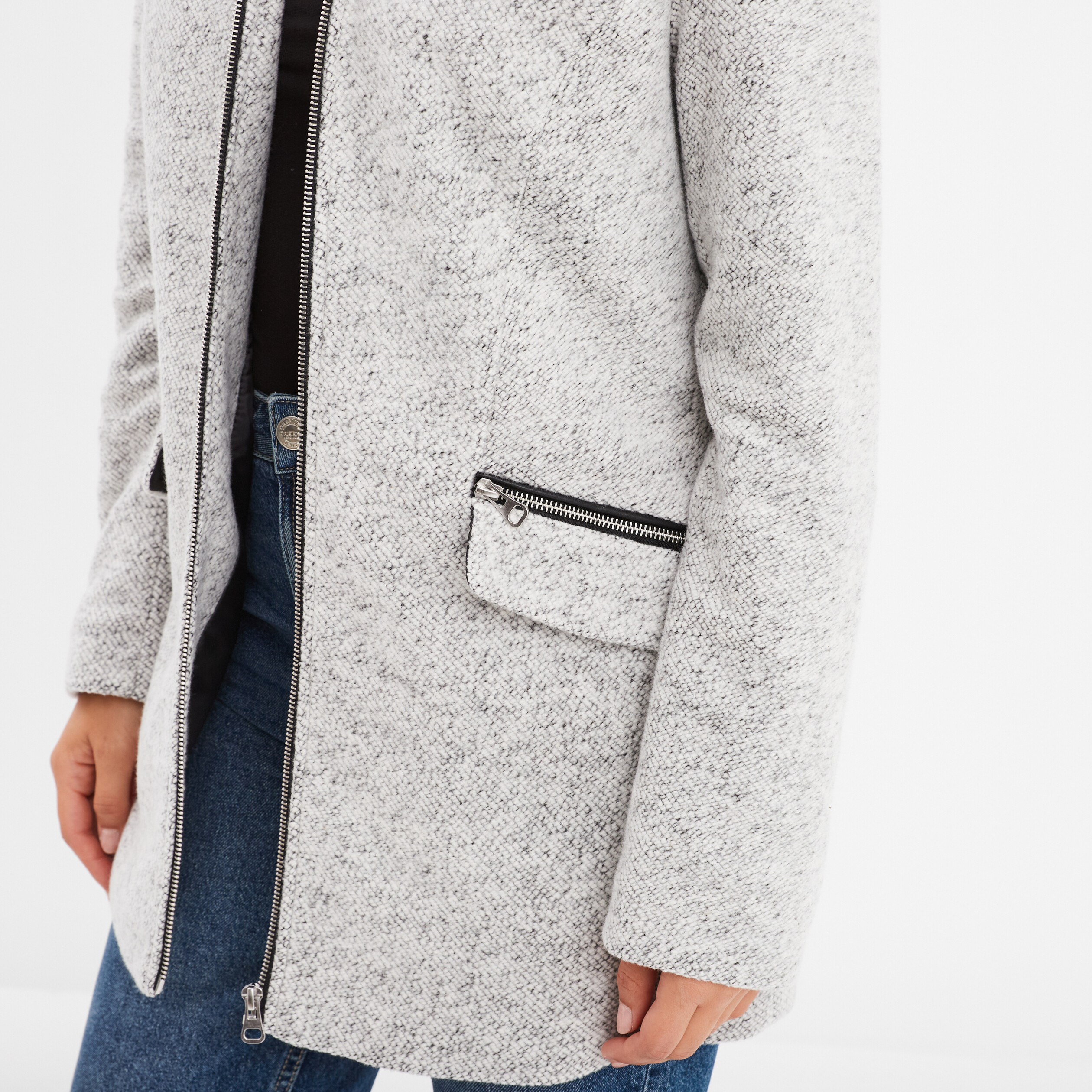 Manteau femme gris clair cintré online