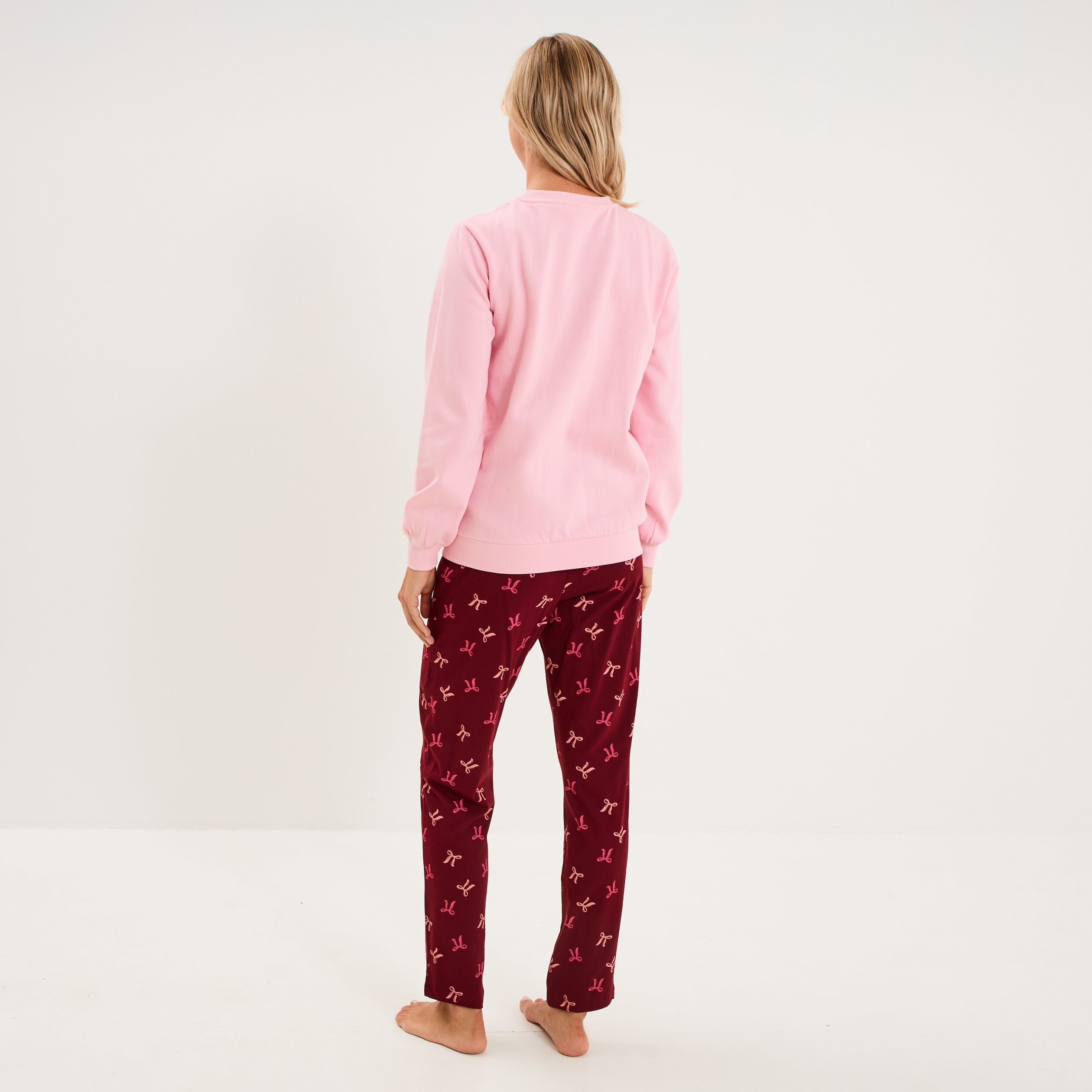 Ensemble pyjama 2 pi&egrave;ces Stitch rose femme